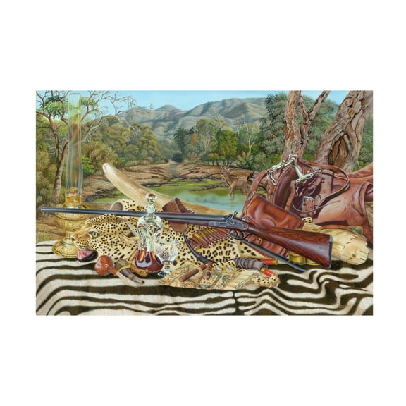 Canvas Wall Art - Delene Lambert 'Hunting Still Life 2' Wall Art for Living Room, Bedroom, or Office Décor by Trademark Fine Art - 24 x 16 Inches