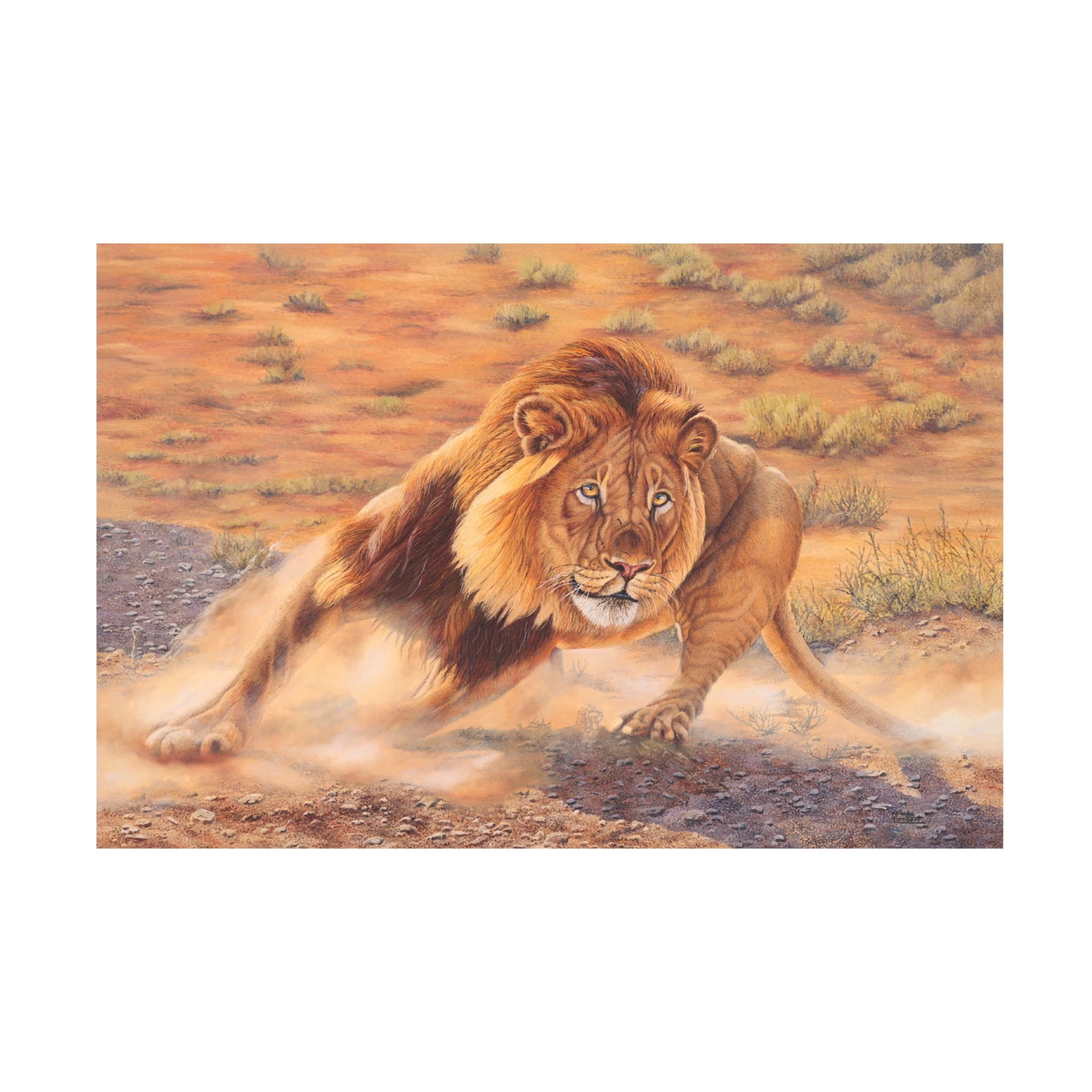 Canvas Wall Art - Delene Lambert 'King of the Jungle' Wall Art for Living Room, Bedroom, or Office Décor by Trademark Fine Art - 32 x 22 Inches