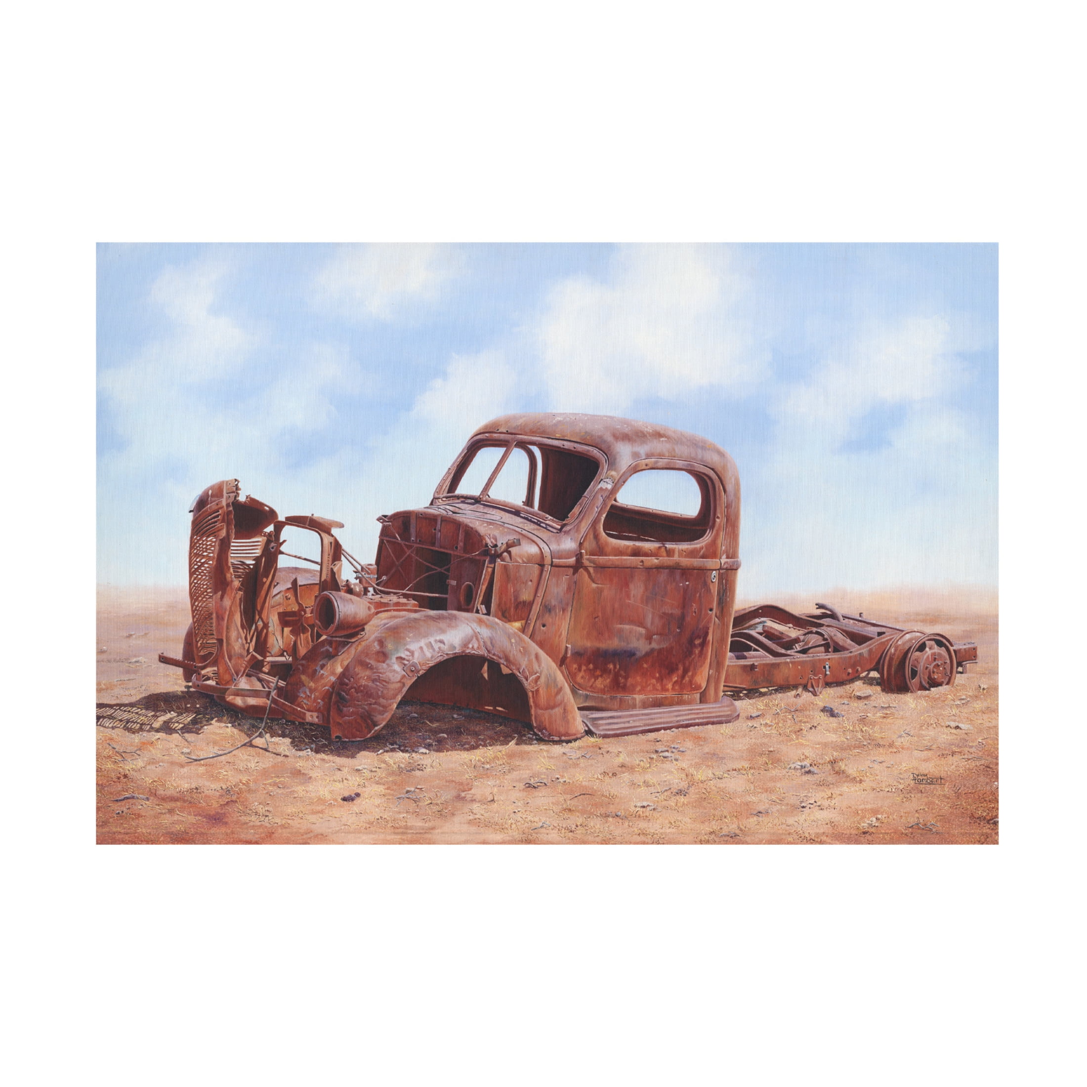Canvas Wall Art - Delene Lambert 'Palla Fontuin Namibia Old Truck' Wall Art for Living Room, Bedroom, or Office Décor by Trademark Fine Art - 32 x 22 Inches