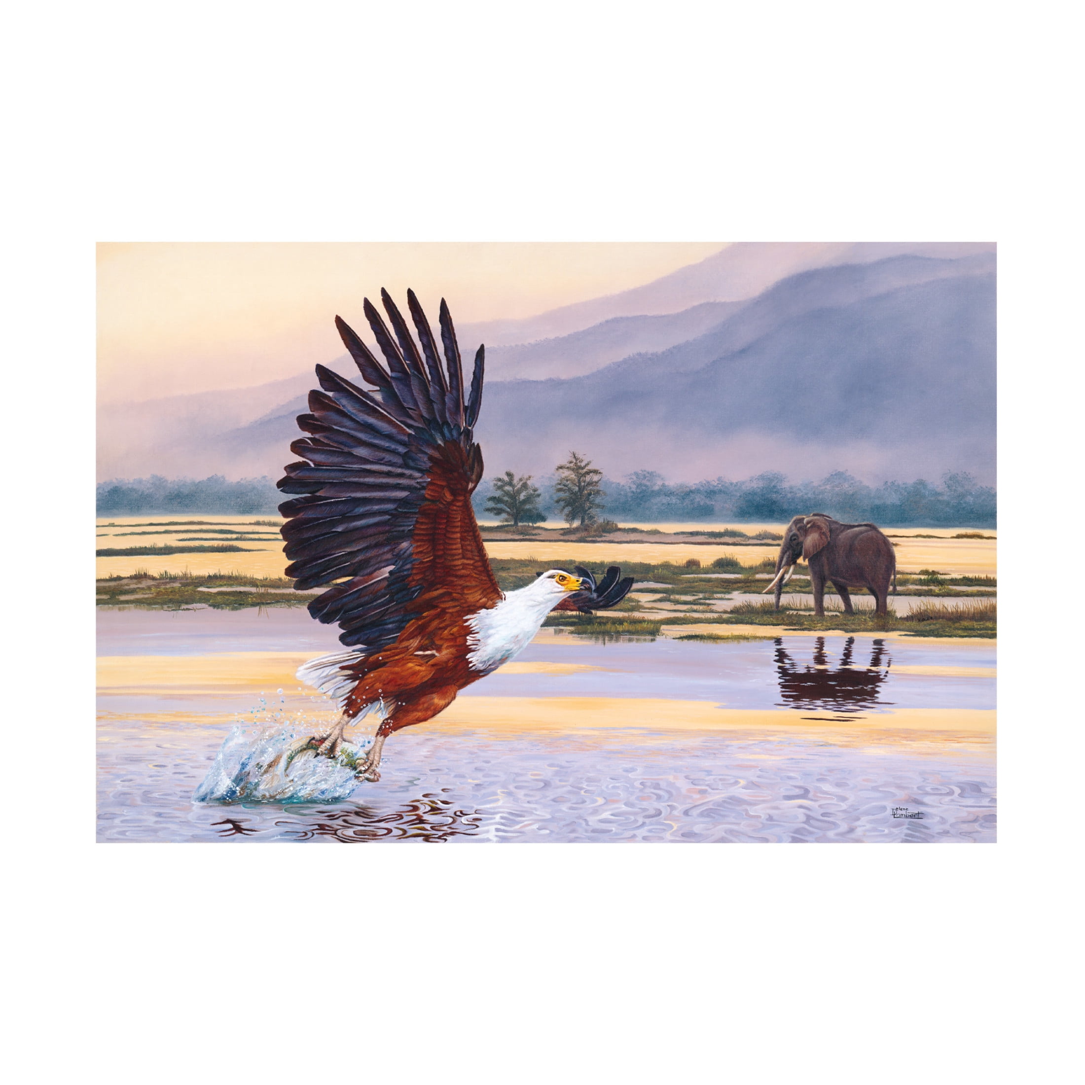 Canvas Wall Art - Delene Lambert 'Where Eagles Dare' Wall Art for Living Room, Bedroom, or Office Décor by Trademark Fine Art - 32 x 22 Inches