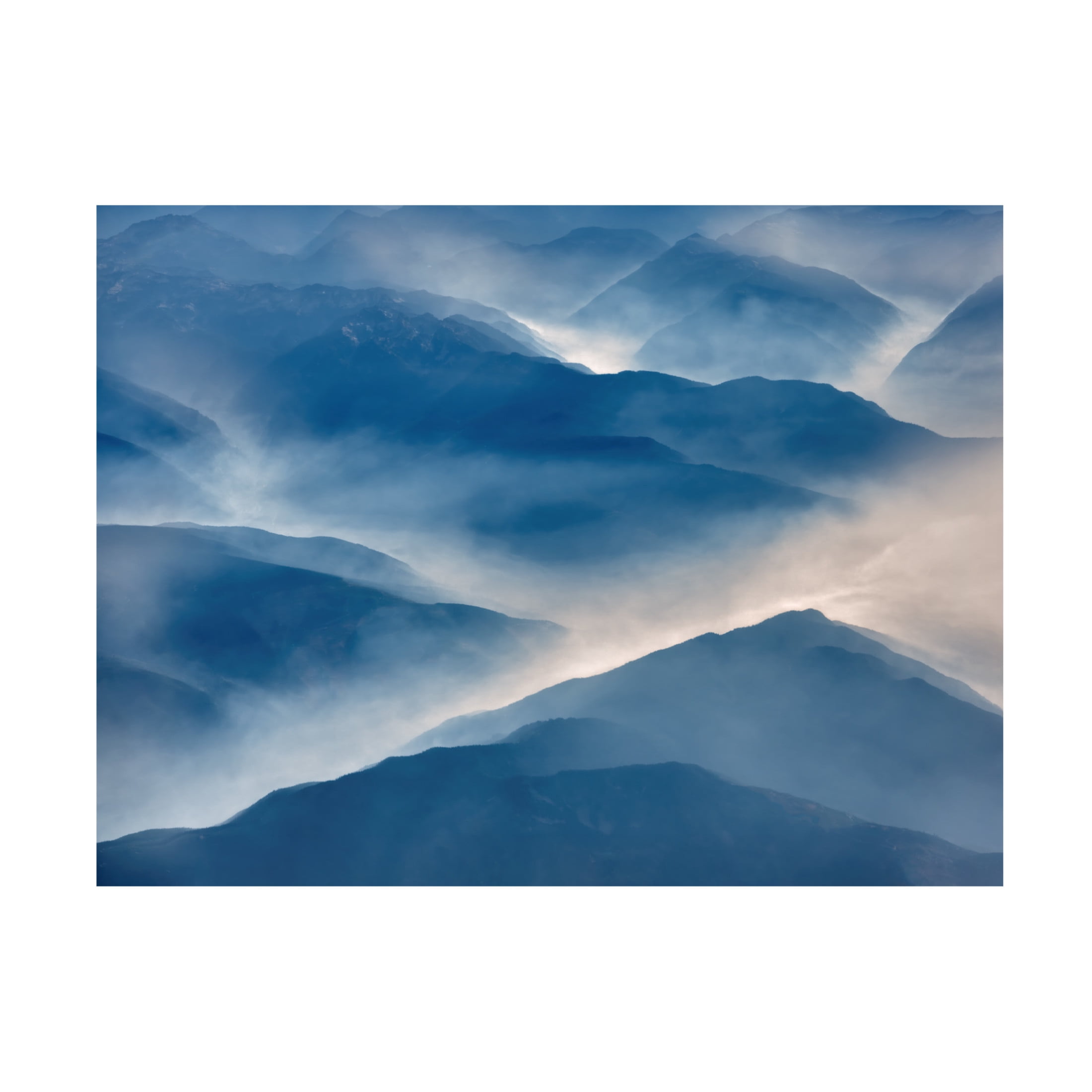 Canvas Wall Art - Dennis Frates 'Cascade Mountains From The Air 2' Wall Art for Living Room, Bedroom, or Office Décor by Trademark Fine Art - 24 x 18 Inches