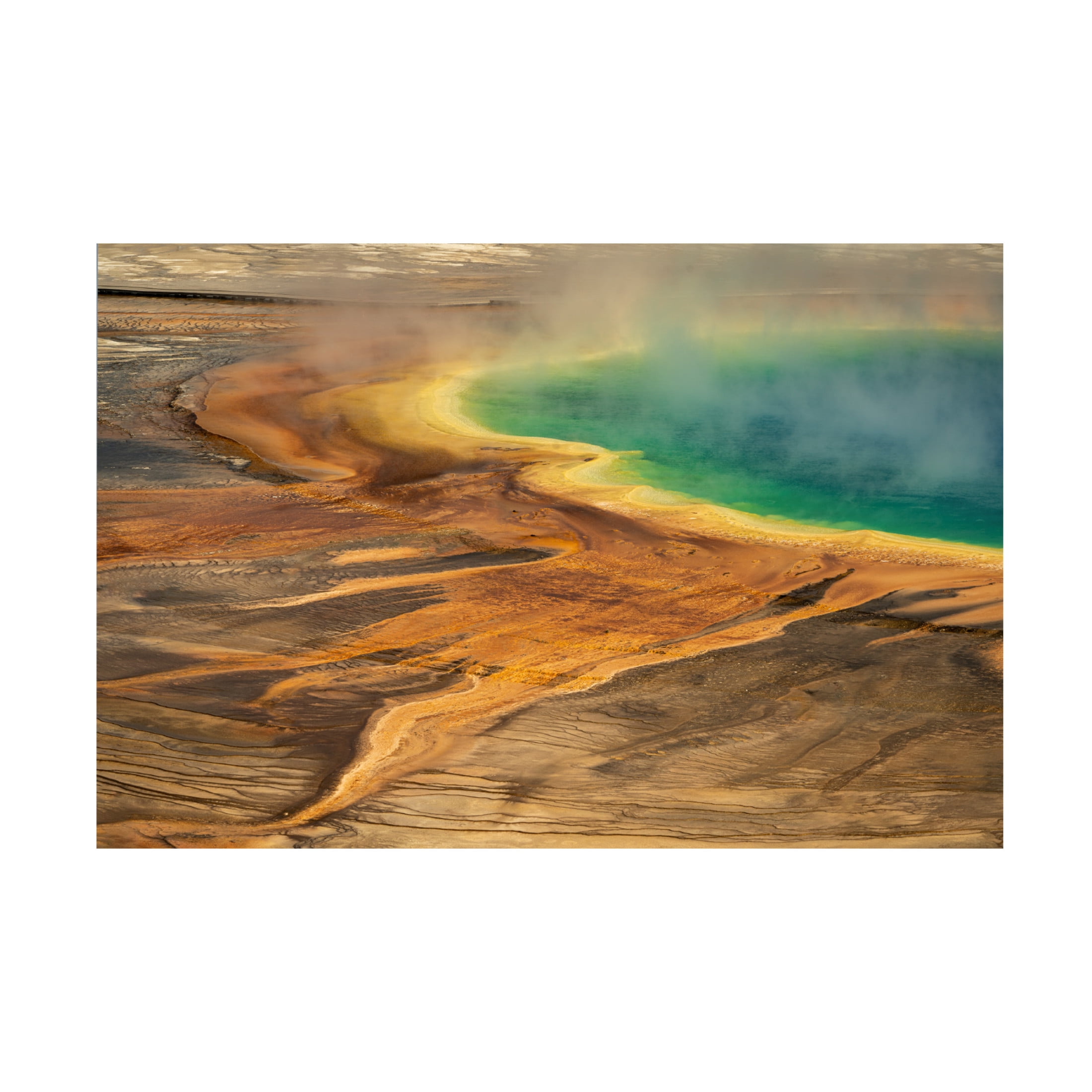 Canvas Wall Art - Dennis Frates 'Grand Prismatic Pool From Above 1' Wall Art for Living Room, Bedroom, or Office Décor by Trademark Fine Art - 24 x 16 Inches