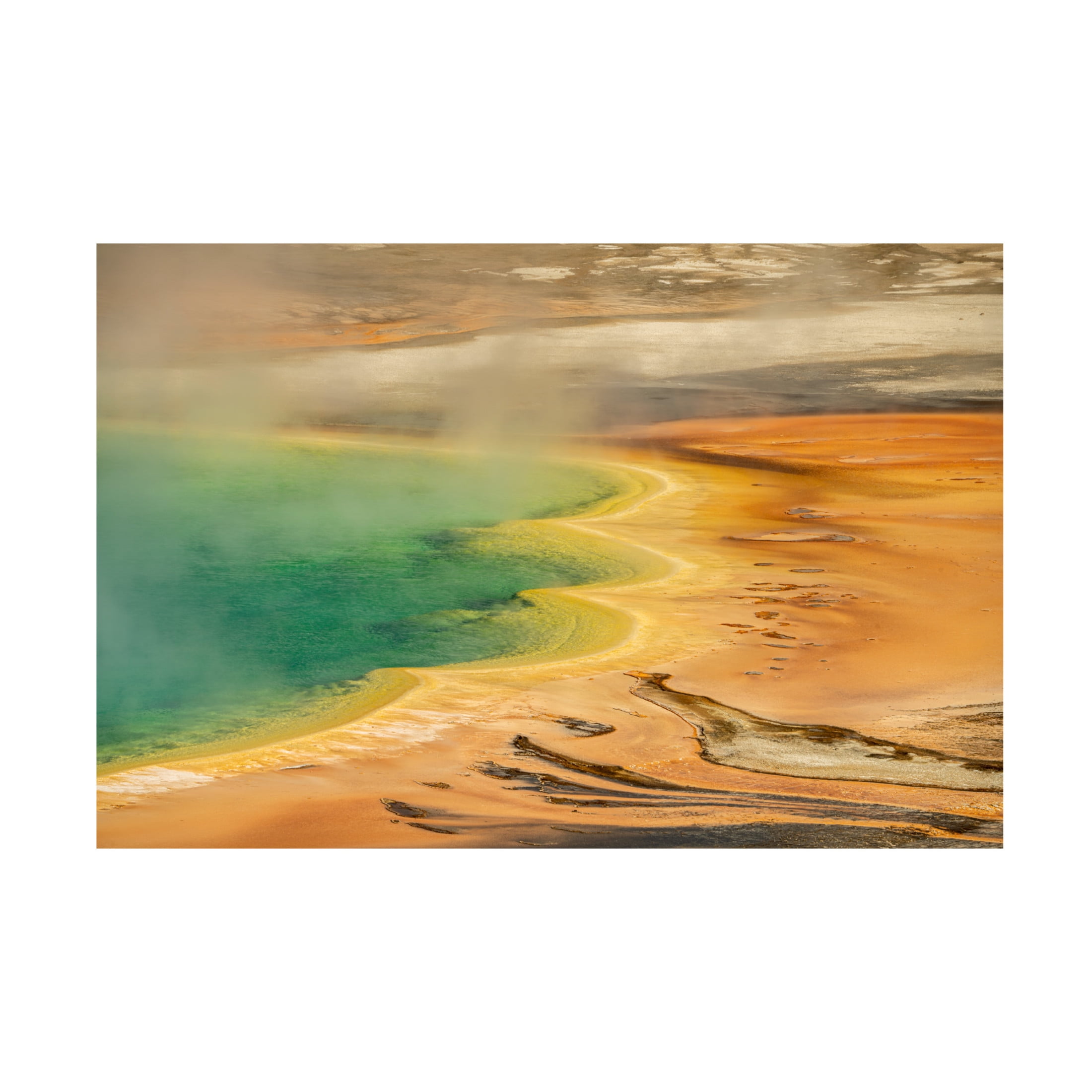 Canvas Wall Art - Dennis Frates 'Grand Prismatic Pool From Above 2' Wall Art for Living Room, Bedroom, or Office Décor by Trademark Fine Art - 32 x 22 Inches