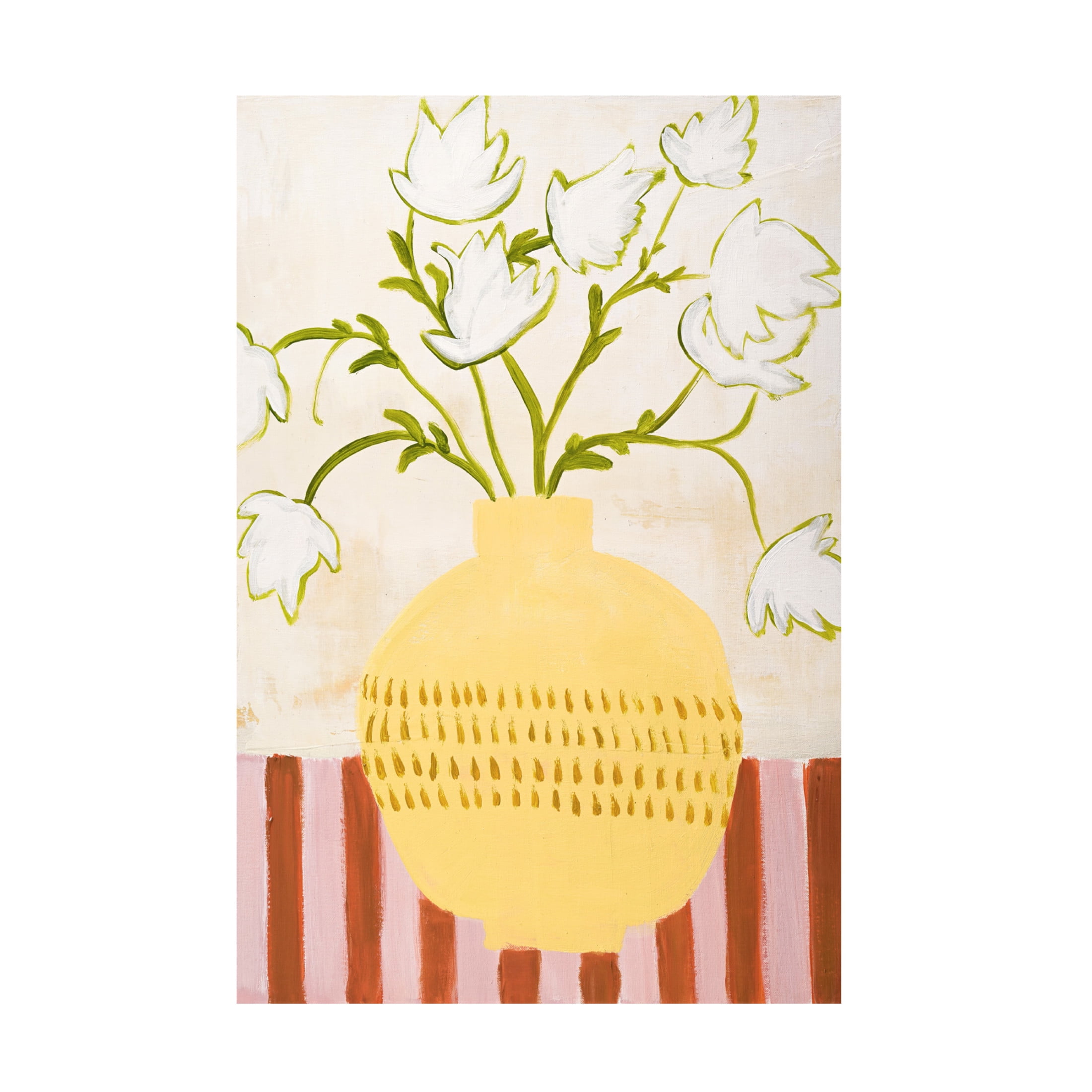 Canvas Wall Art - Design Fabrikken 'Yellow Vase' Wall Art for Living Room, Bedroom, or Office Décor by Trademark Fine Art - 30 x 47 Inches