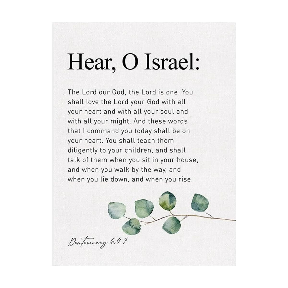 Canvas Wall-Art Deuteronomy 6:4-7 Hear O Israel the Lord Our God the ...