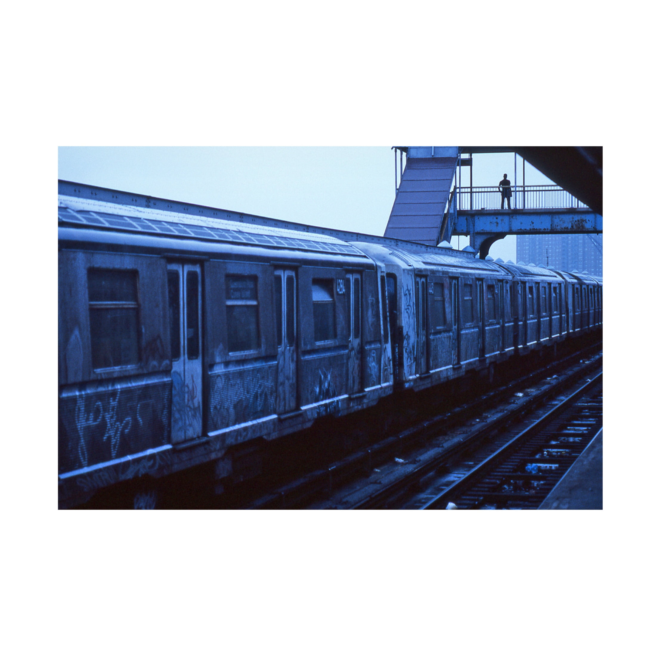 Canvas Wall Art - Dieter Matthes 'The Train From The Series Qnew York Bluesq ' Wall Art for Living Room, Bedroom, or Office Décor by Trademark Fine Art - 24 x 16 Inches