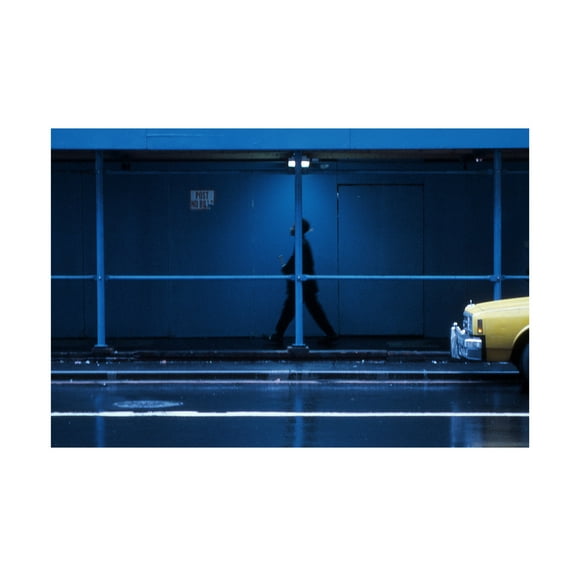 Canvas Wall Art - Dieter Matthes 'Yellow Car From The Series Qnew York Bluesq ' Wall Art for Living Room, Bedroom, or Office Décor by Trademark Fine Art - 19 x 12 Inches