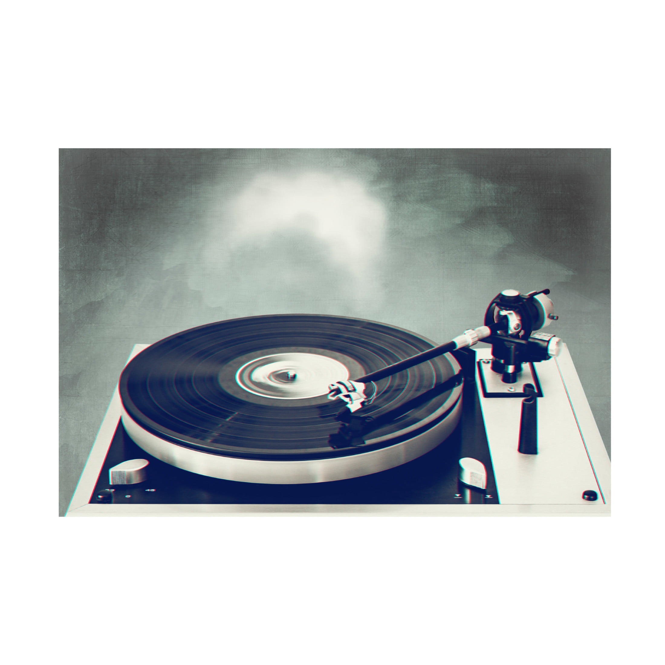 Canvas Wall Art - Dirk Wüstenhagen 'Retro Record Player' Wall Art for Living Room, Bedroom, or Office Décor by Trademark Fine Art - 47 x 30 Inches