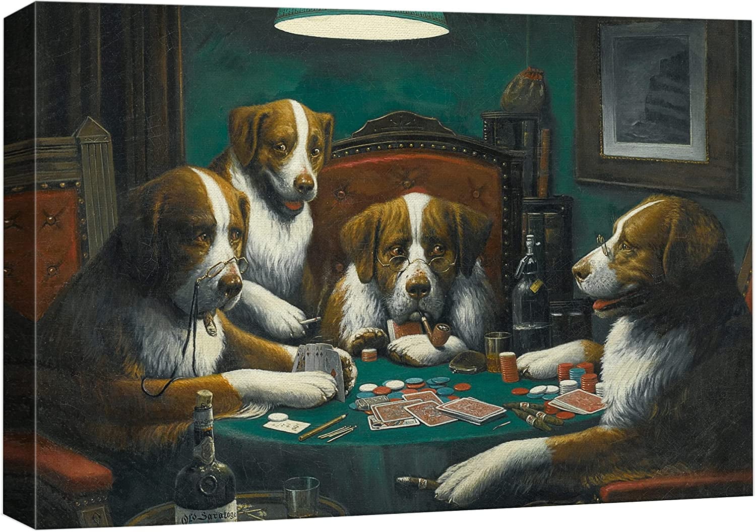 Canvas Wall Art - Dogs Playing Poker Series - Poker Game Painting by C ...