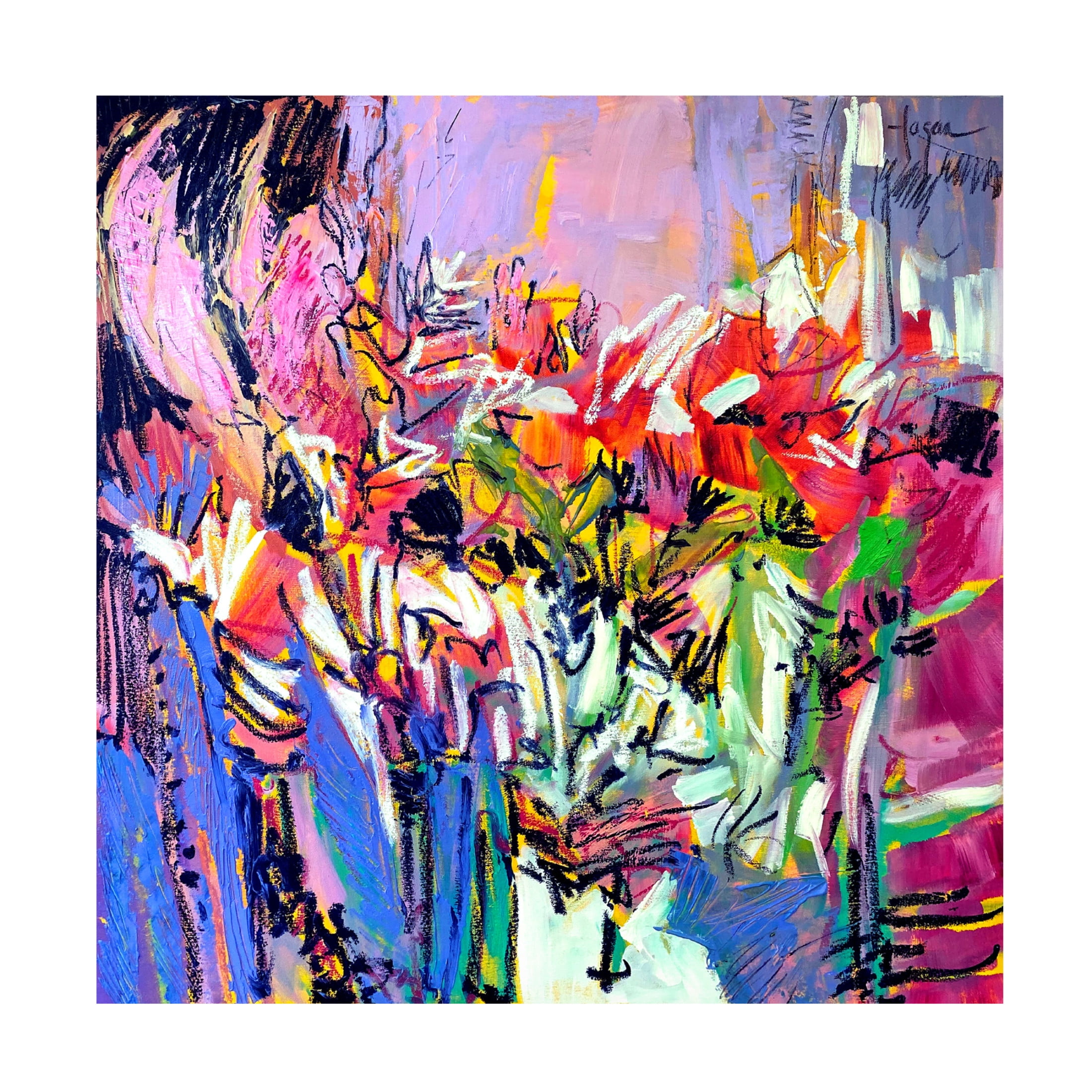 Canvas Wall Art - Dorothy Fagan 'B And To Everything There Is A Season Bloom Ii' Wall Art for Living Room, Bedroom, or Office Décor by Trademark Fine Art - 35 x 35 Inches