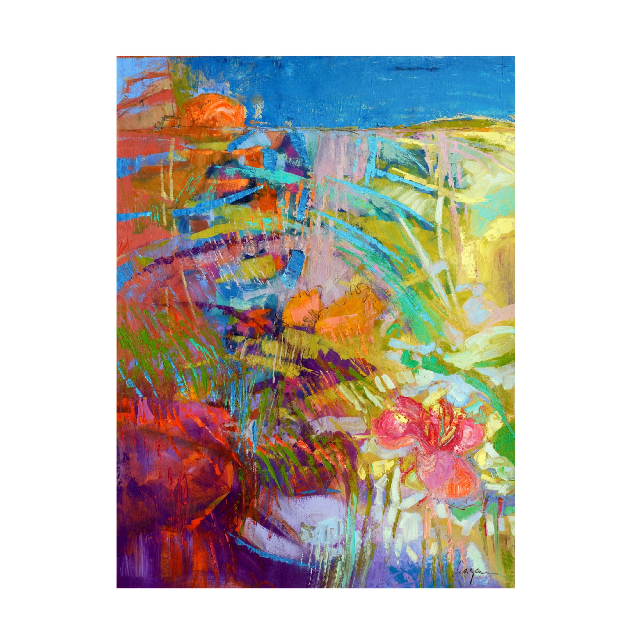 Canvas Wall Art - Dorothy Fagan 'Bloomingheart' Wall Art for Living Room, Bedroom, or Office D?cor by Trademark Fine Art - 35 x 47 Inches