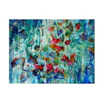Canvas Wall Art - Dorothy Fagan ' Bloomshimmersparkleiv Bgrsji' Wall Art for Living Room, Bedroom, or Office Décor by Trademark Fine Art - 19 x 14 Inches