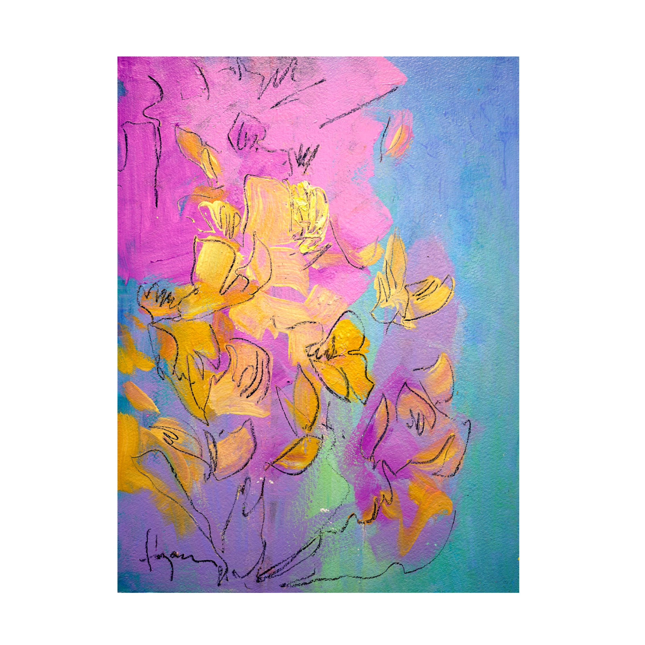 Canvas Wall Art - Dorothy Fagan 'Dancing Heart' Wall Art for Living Room, Bedroom, or Office D?cor by Trademark Fine Art - 14 x 19 Inches
