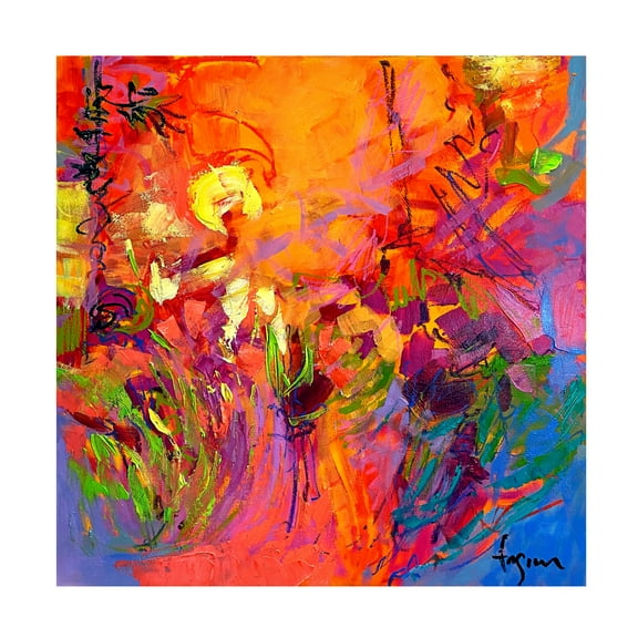 Canvas Wall Art - Dorothy Fagan 'Emblaze Me' Wall Art for Living Room, Bedroom, or Office Décor by Trademark Fine Art - 14 x 14 Inches