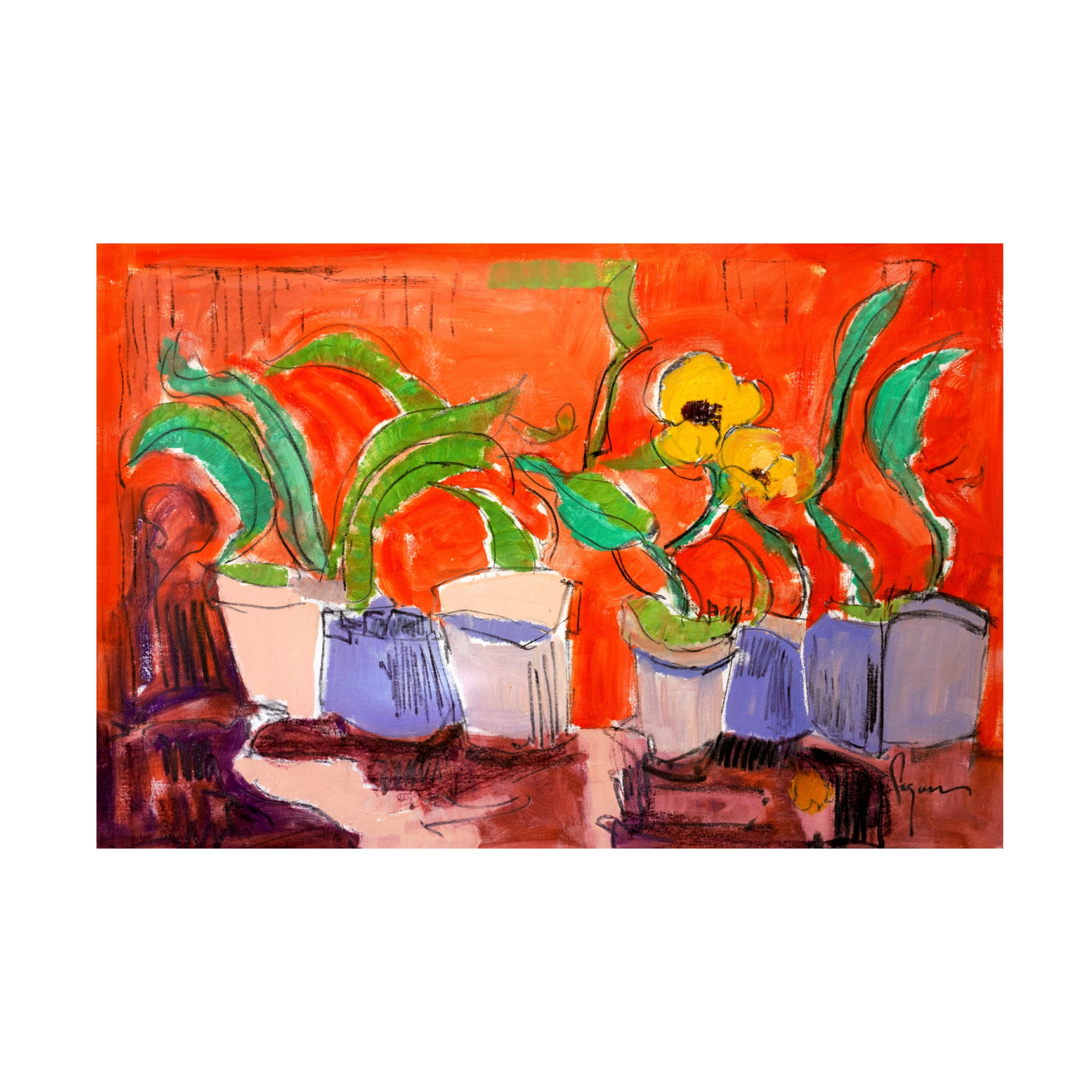 Canvas Wall Art - Dorothy Fagan ' Joybloomsincherishedgarden' Wall Art for Living Room, Bedroom, or Office D?cor by Trademark Fine Art - 32 x 22 Inches