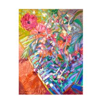 Canvas Wall Art - Dorothy Fagan 'Meanderinggardenpath' Wall Art for Living Room, Bedroom, or Office D?cor by Trademark Fine Art - 14 x 19 Inches