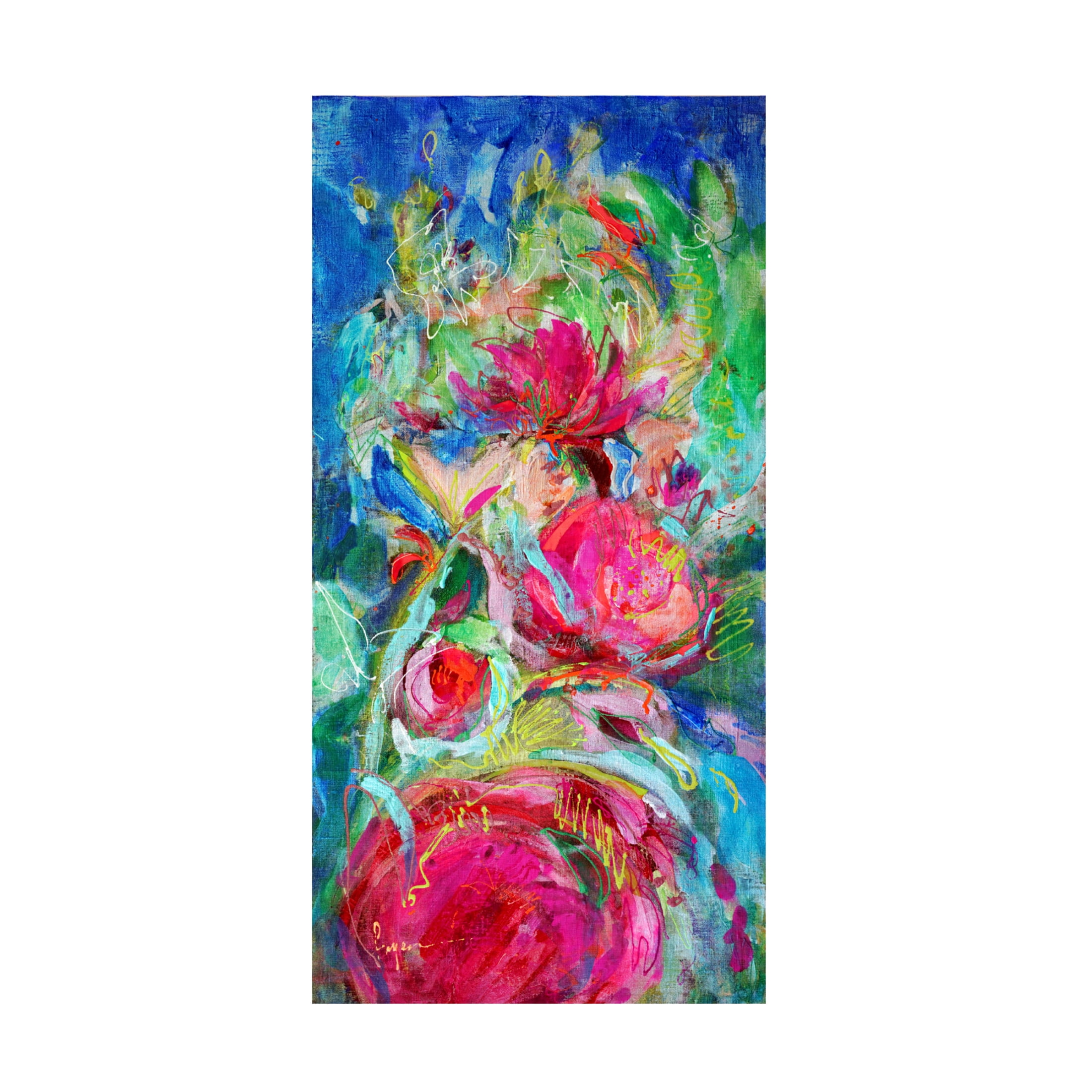 Canvas Wall Art - Dorothy Fagan ' Myheartbloomsforyouii' Wall Art for Living Room, Bedroom, or Office D?cor by Trademark Fine Art - 12 x 24 Inches