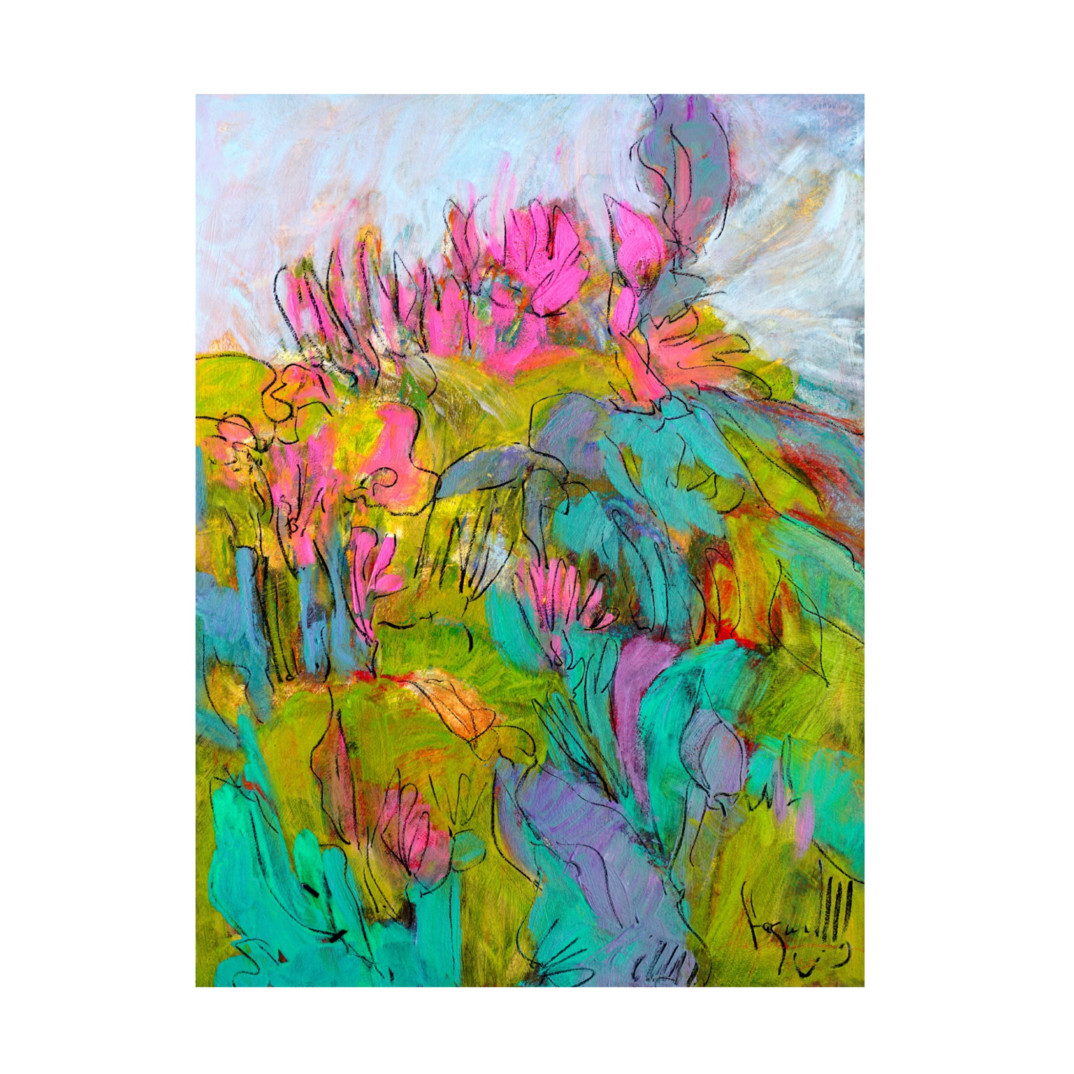Canvas Wall Art - Dorothy Fagan 'Rise And Bloom' Wall Art for Living Room, Bedroom, or Office D?cor by Trademark Fine Art - 24 x 32 Inches