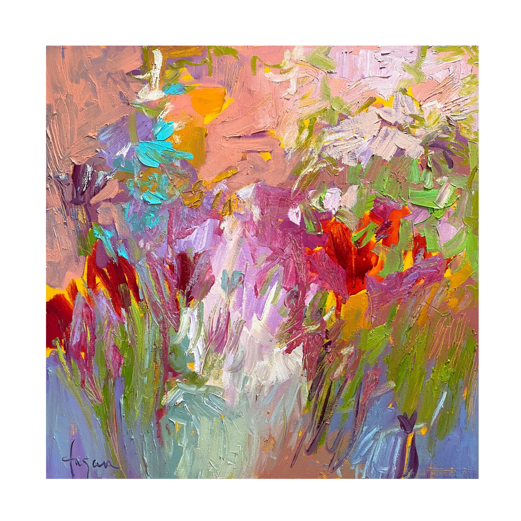 Canvas Wall Art - Dorothy Fagan 'Singing In My Heart' Wall Art for Living Room, Bedroom, or Office Décor by Trademark Fine Art - 18 x 18 Inches