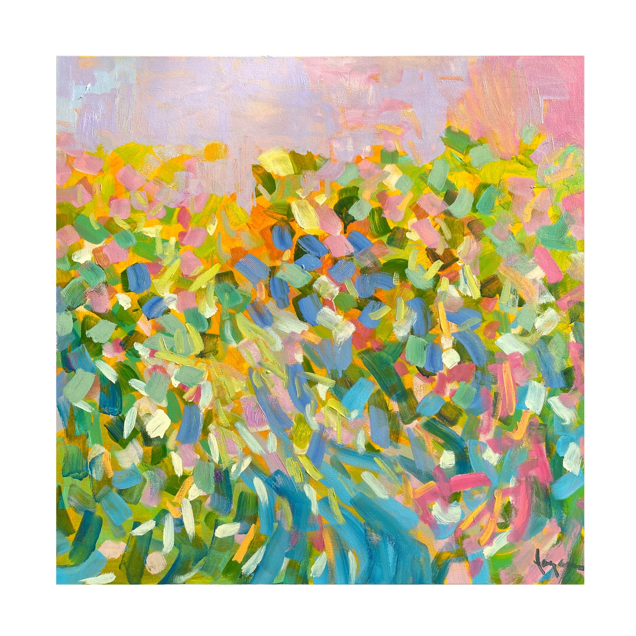 Canvas Wall Art - Dorothy Fagan 'Sunrise On A Misty Morning I' Wall Art for Living Room, Bedroom, or Office D?cor by Trademark Fine Art - 35 x 35 Inches