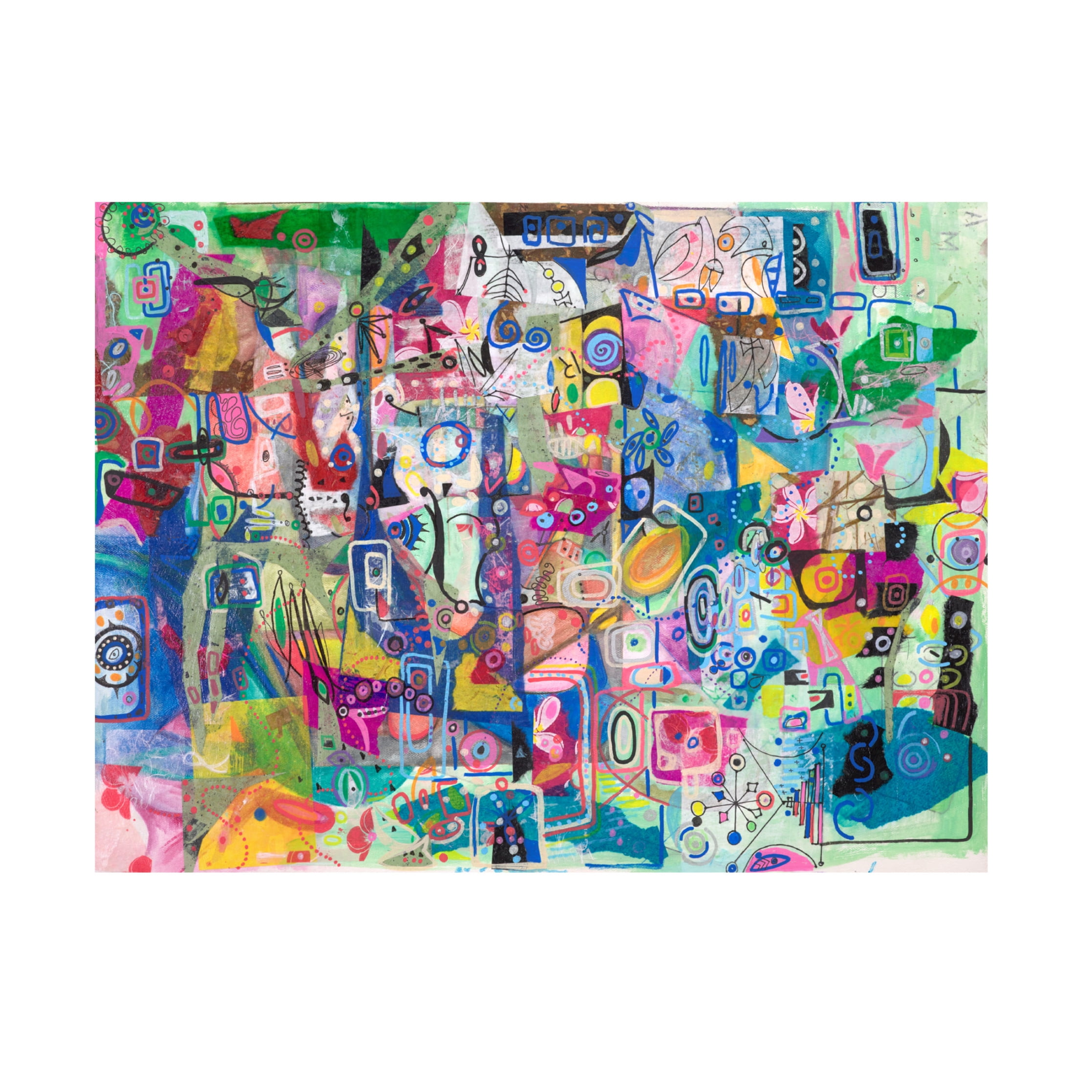 Canvas Wall Art - Ellen Kossoff 'Amoeba' Wall Art for Living Room, Bedroom, or Office Décor by Trademark Fine Art - 32 x 24 Inches