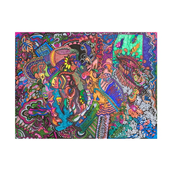 Canvas Wall Art - Ellen Kossoff 'Garden Under The Sea' Wall Art for Living Room, Bedroom, or Office Décor by Trademark Fine Art - 19 x 14 Inches