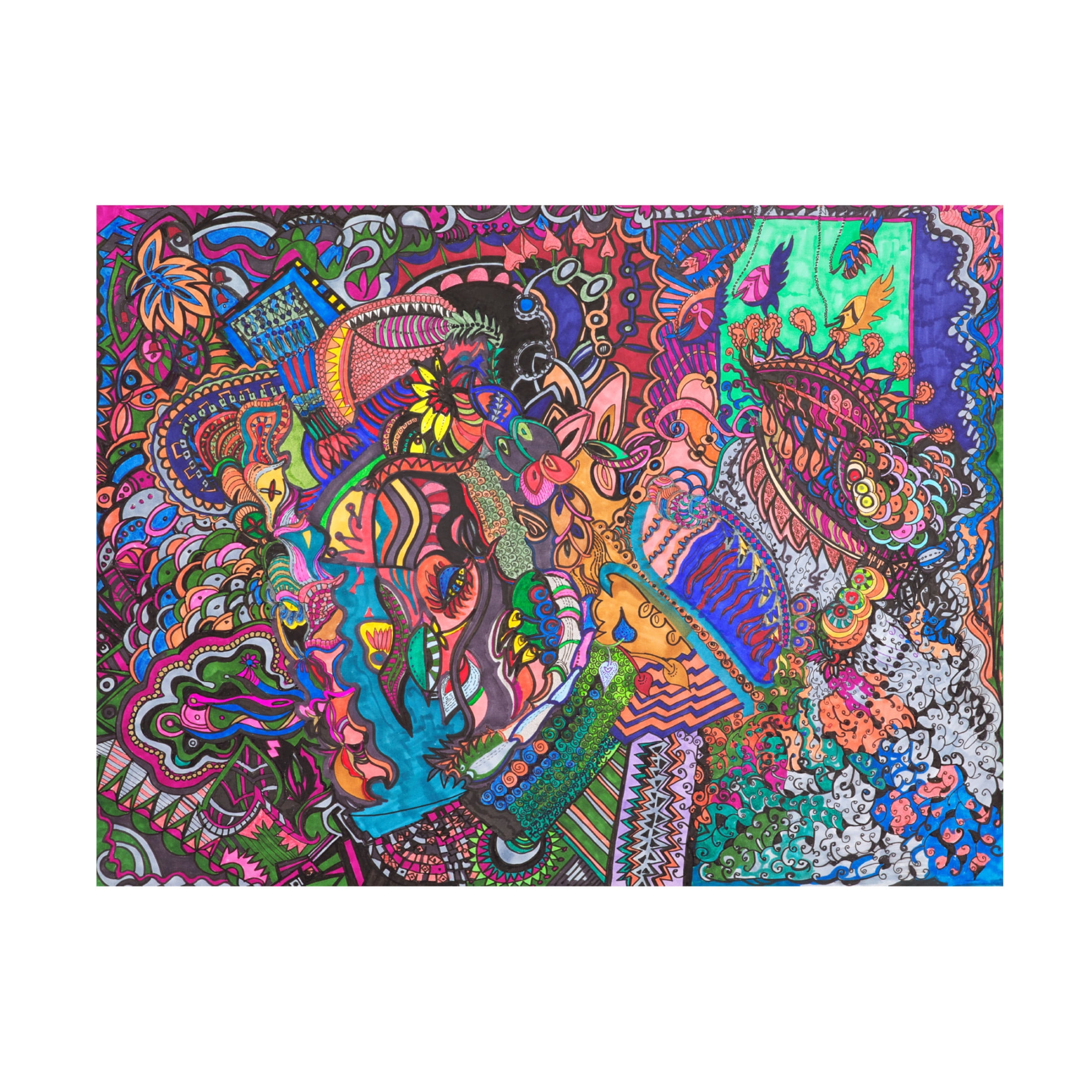 Canvas Wall Art - Ellen Kossoff 'Garden Under The Sea' Wall Art for Living Room, Bedroom, or Office Décor by Trademark Fine Art - 32 x 24 Inches