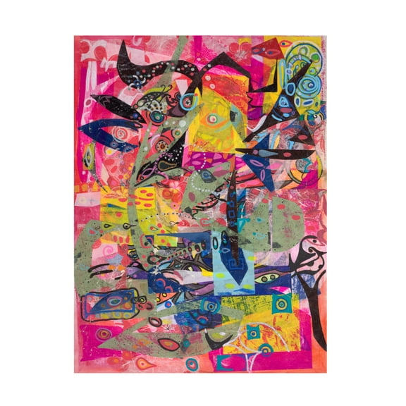 Canvas Wall Art - Ellen Kossoff 'Party On 1' Wall Art for Living Room, Bedroom, or Office Décor by Trademark Fine Art - 14 x 19 Inches