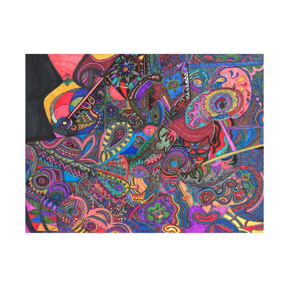 Canvas Wall Art - Ellen Kossoff 'Snakes And Wallpaper' Wall Art for Living Room, Bedroom, or Office Décor by Trademark Fine Art - 19 x 14 Inches