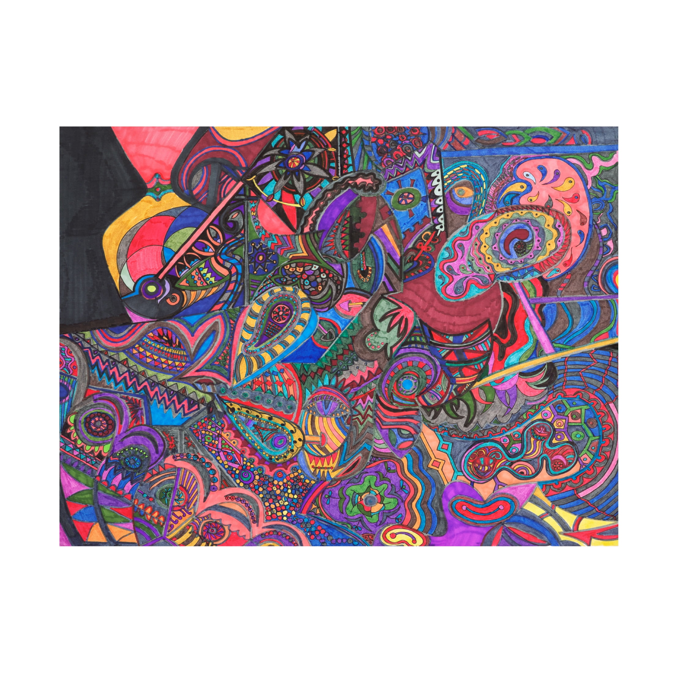 Canvas Wall Art - Ellen Kossoff 'Snakes And Wallpaper' Wall Art for Living Room, Bedroom, or Office Décor by Trademark Fine Art - 47 x 35 Inches