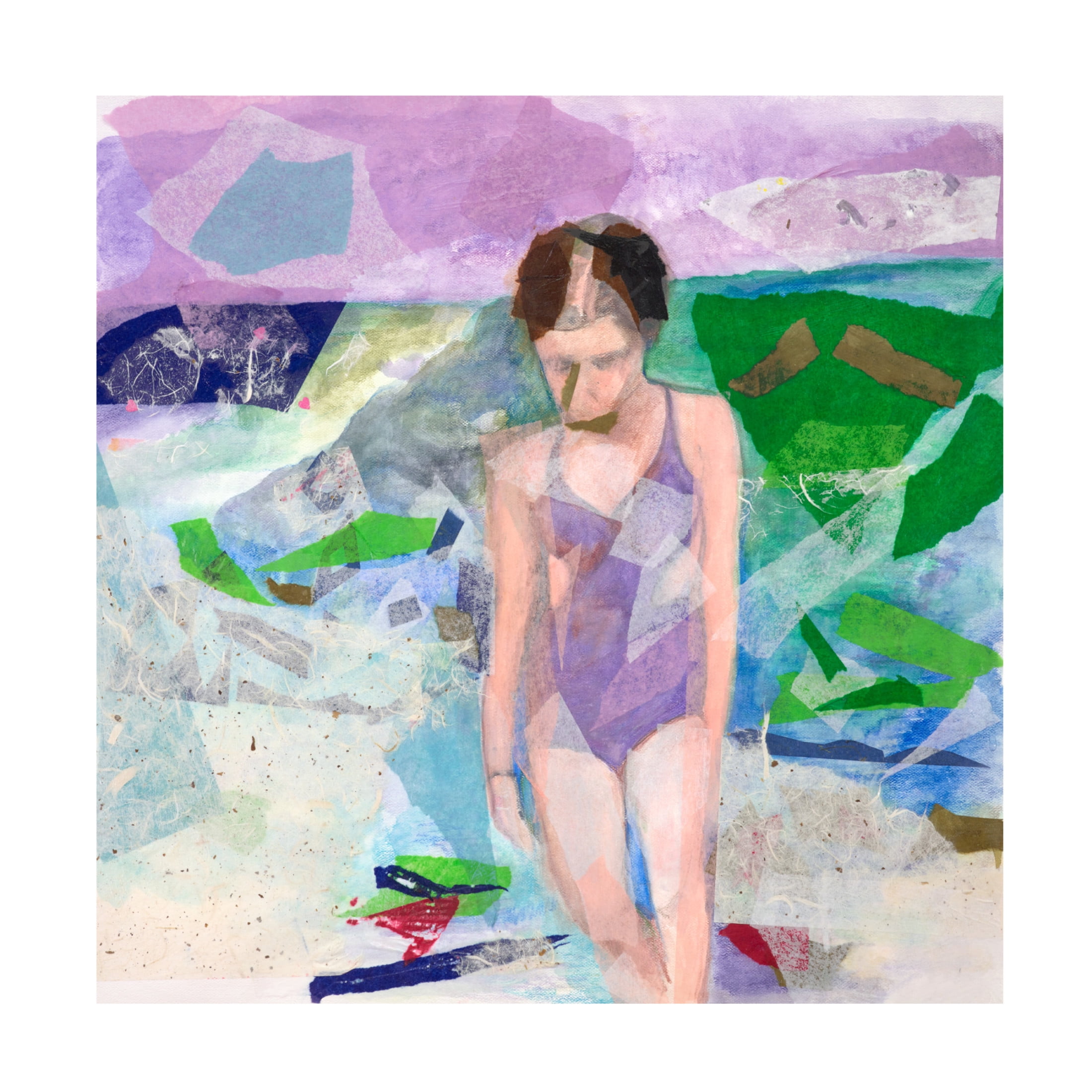 Canvas Wall Art - Ellen Kossoff 'Sunbath' Wall Art for Living Room, Bedroom, or Office Décor by Trademark Fine Art - 35 x 35 Inches