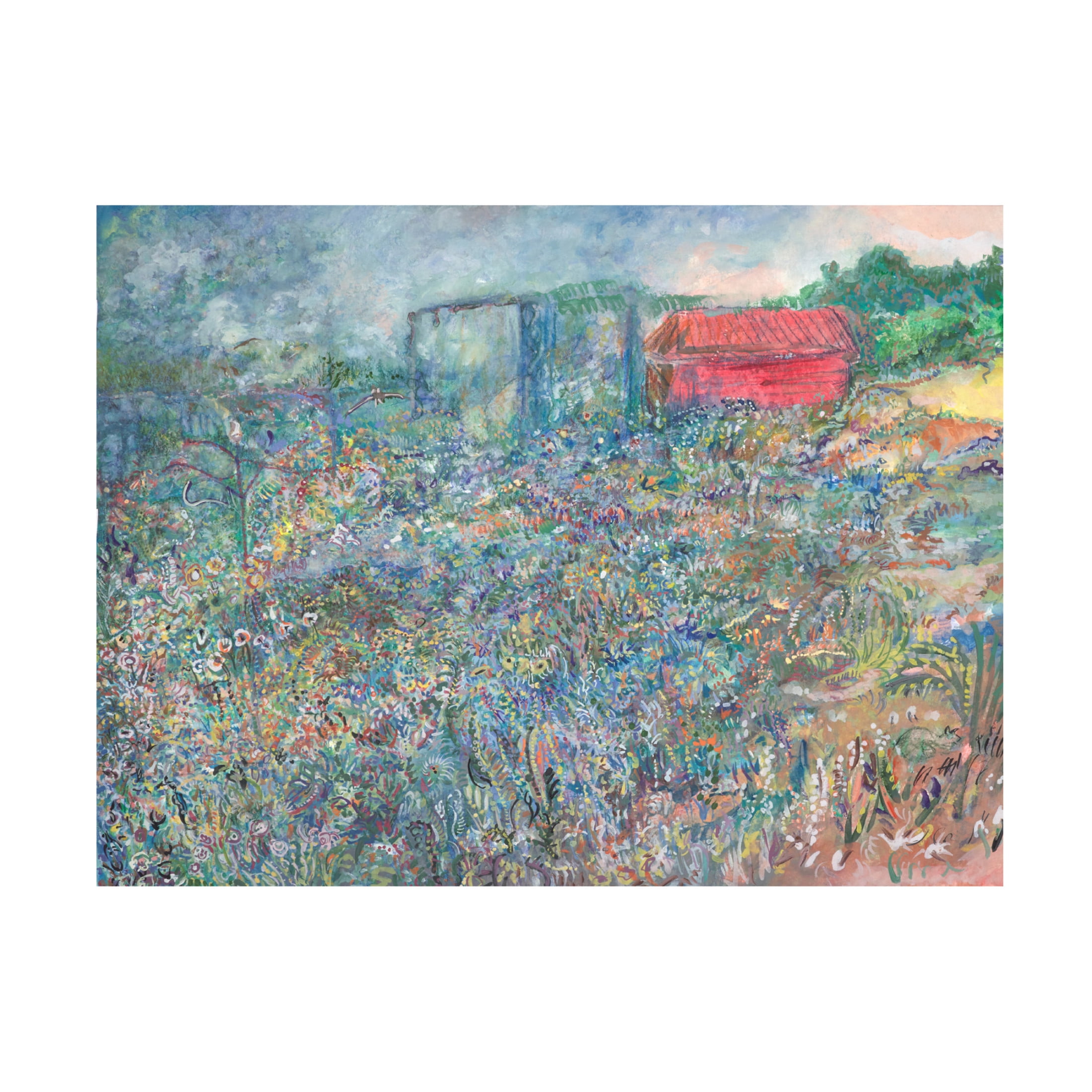 Canvas Wall Art - Ellen Kossoff 'Zs Garden' Wall Art for Living Room, Bedroom, or Office Décor by Trademark Fine Art - 47 x 35 Inches