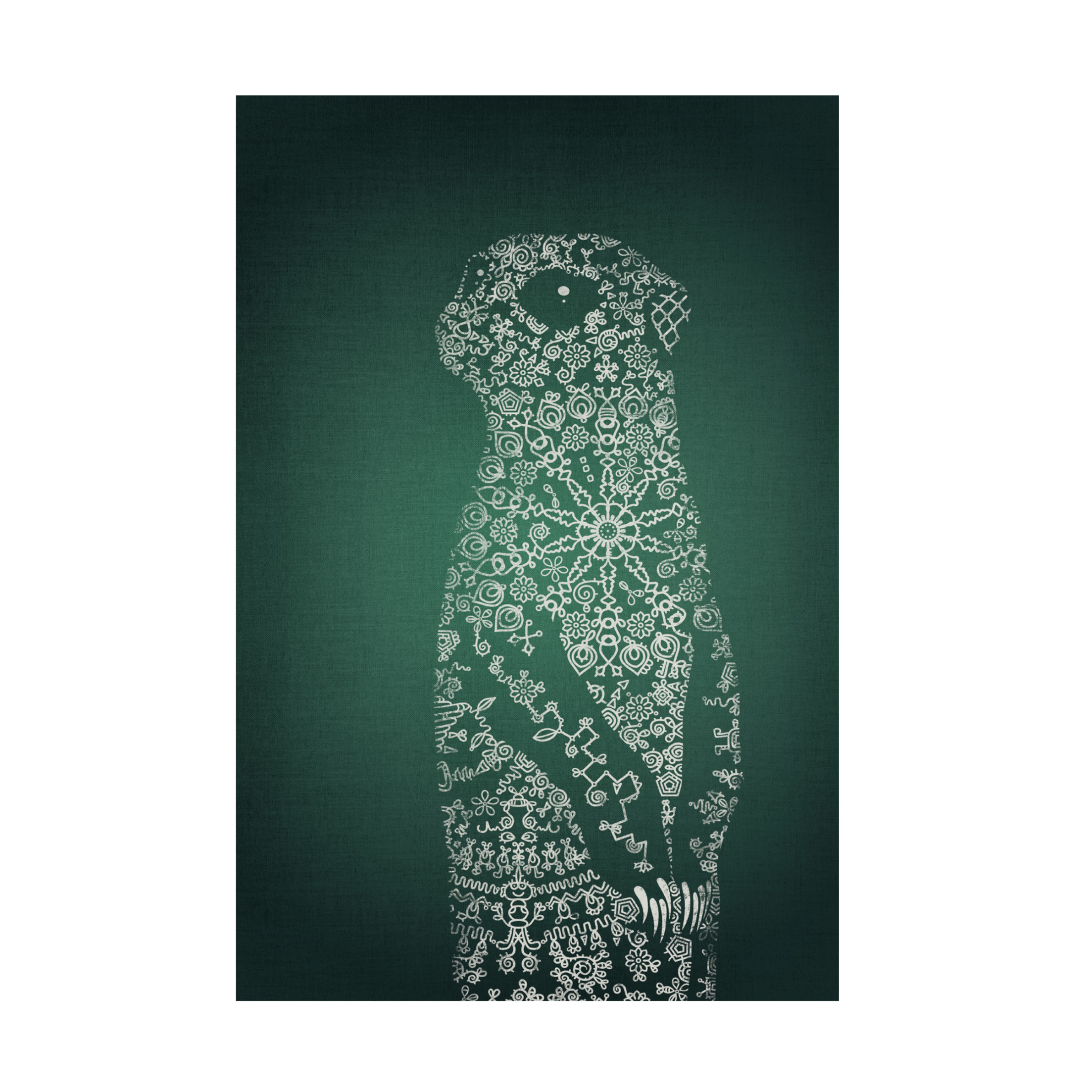 Canvas Wall Art - Ema Paraschiv 'The Emerald Meerkat' Wall Art for Living Room, Bedroom, or Office Décor by Trademark Fine Art - 12 x 19 Inches