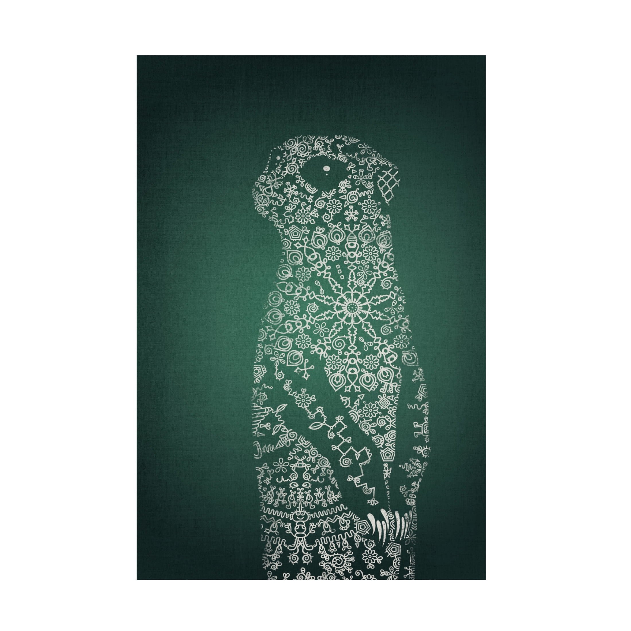 Canvas Wall Art - Ema Paraschiv 'The Emerald Meerkat' Wall Art for Living Room, Bedroom, or Office Décor by Trademark Fine Art - 22 x 32 Inches