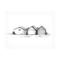 thumbnail image 1 of Canvas Wall Art - Emma Caroline 'Fishing Huts I' Wall Art for Living Room, Bedroom, or Office Décor by Trademark Fine Art - 32 x 24 Inches, 1 of 4