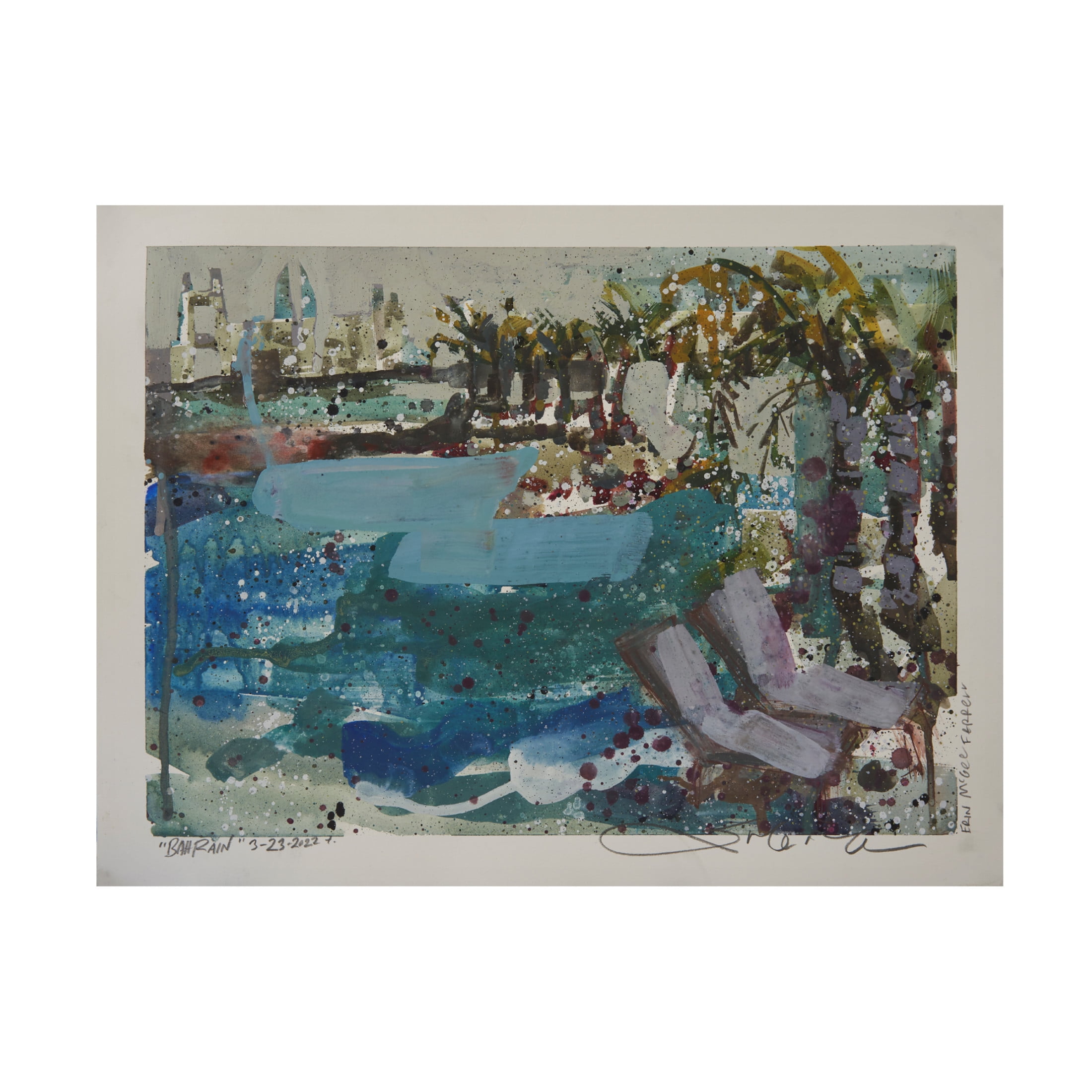 Canvas Wall Art - Erin McGee Ferrell 'Bahrain Bay I' Wall Art for Living Room, Bedroom, or Office Décor by Trademark Fine Art - 24 x 18 Inches