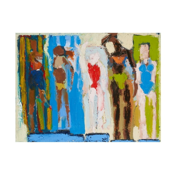 Canvas Wall Art - Erin McGee Ferrell 'Beach Sunbathers I' Wall Art for Living Room, Bedroom, or Office Décor by Trademark Fine Art - 19 x 14 Inches