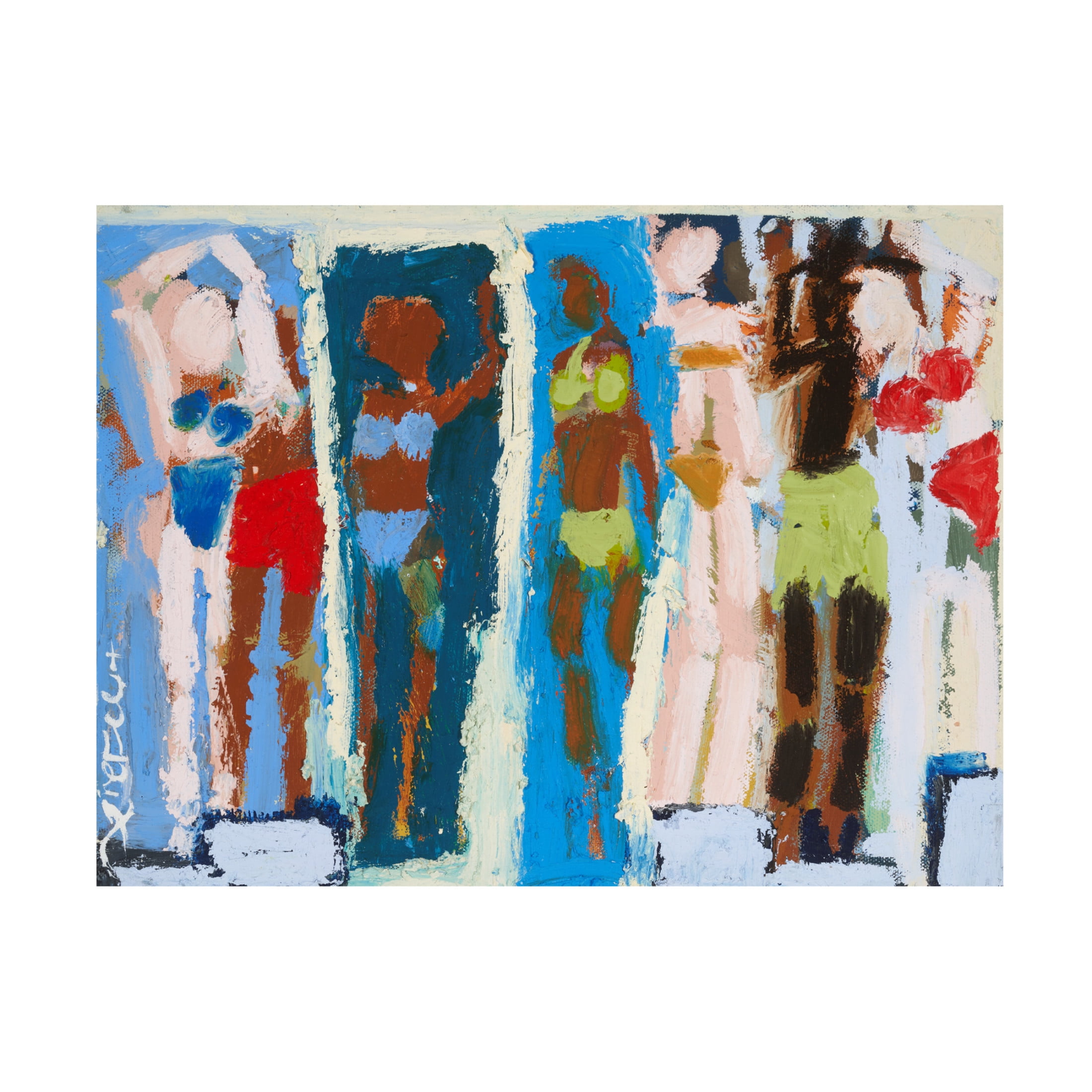 Canvas Wall Art - Erin McGee Ferrell 'Beach Sunbathers II' Wall Art for Living Room, Bedroom, or Office Décor by Trademark Fine Art - 47 x 35 Inches