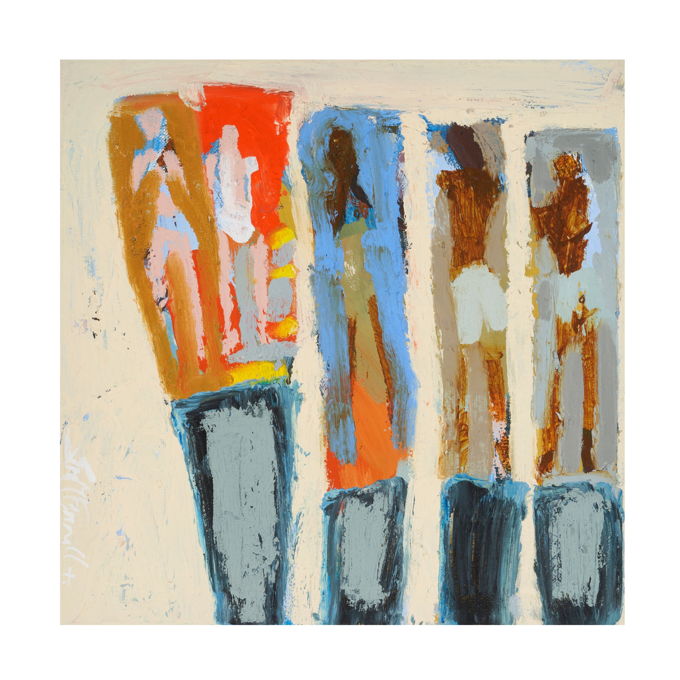 Canvas Wall Art - Erin McGee Ferrell 'Beach Sunbathers III' Wall Art for Living Room, Bedroom, or Office Décor by Trademark Fine Art - 14 x 14 Inches