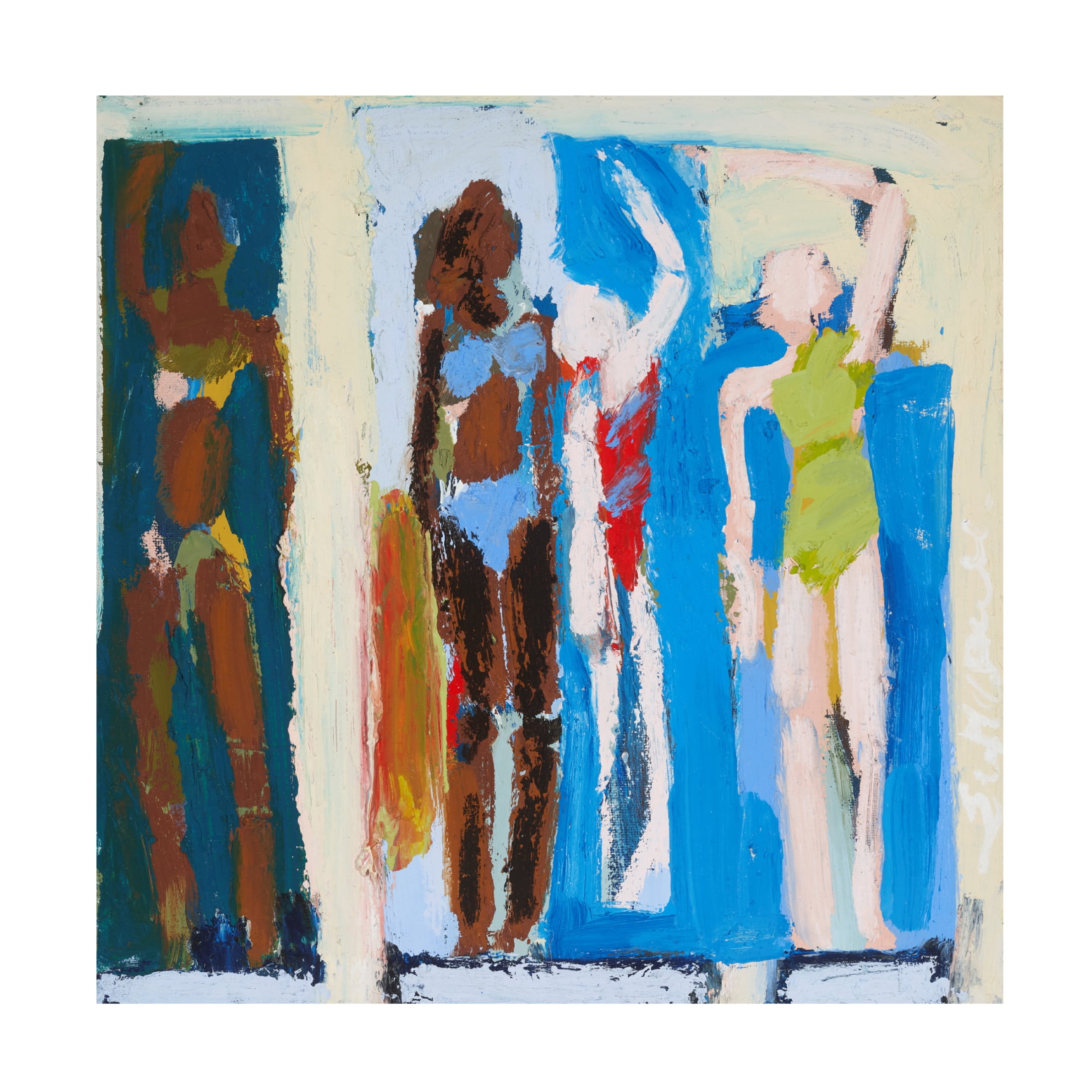 Canvas Wall Art - Erin McGee Ferrell 'Beach Sunbathers IV' Wall Art for Living Room, Bedroom, or Office Décor by Trademark Fine Art - 14 x 14 Inches