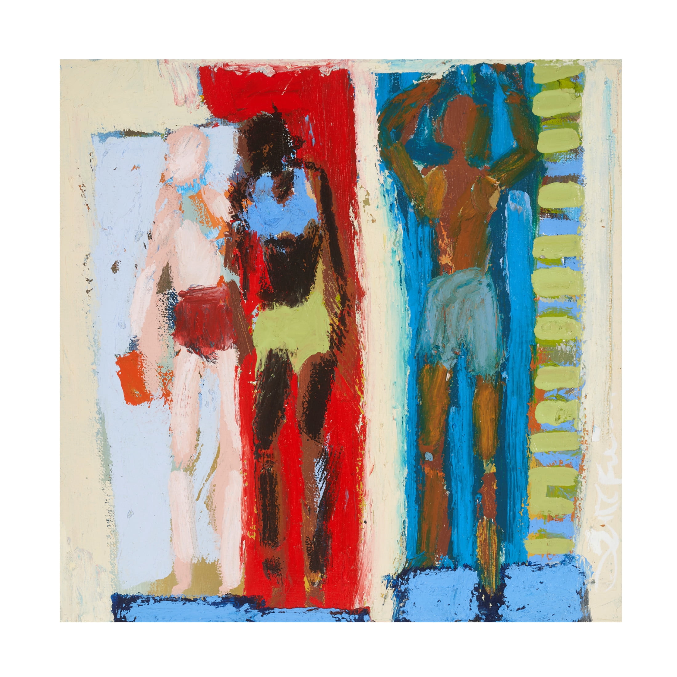 Canvas Wall Art - Erin McGee Ferrell 'Beach Sunbathers IX' Wall Art for Living Room, Bedroom, or Office Décor by Trademark Fine Art - 14 x 14 Inches