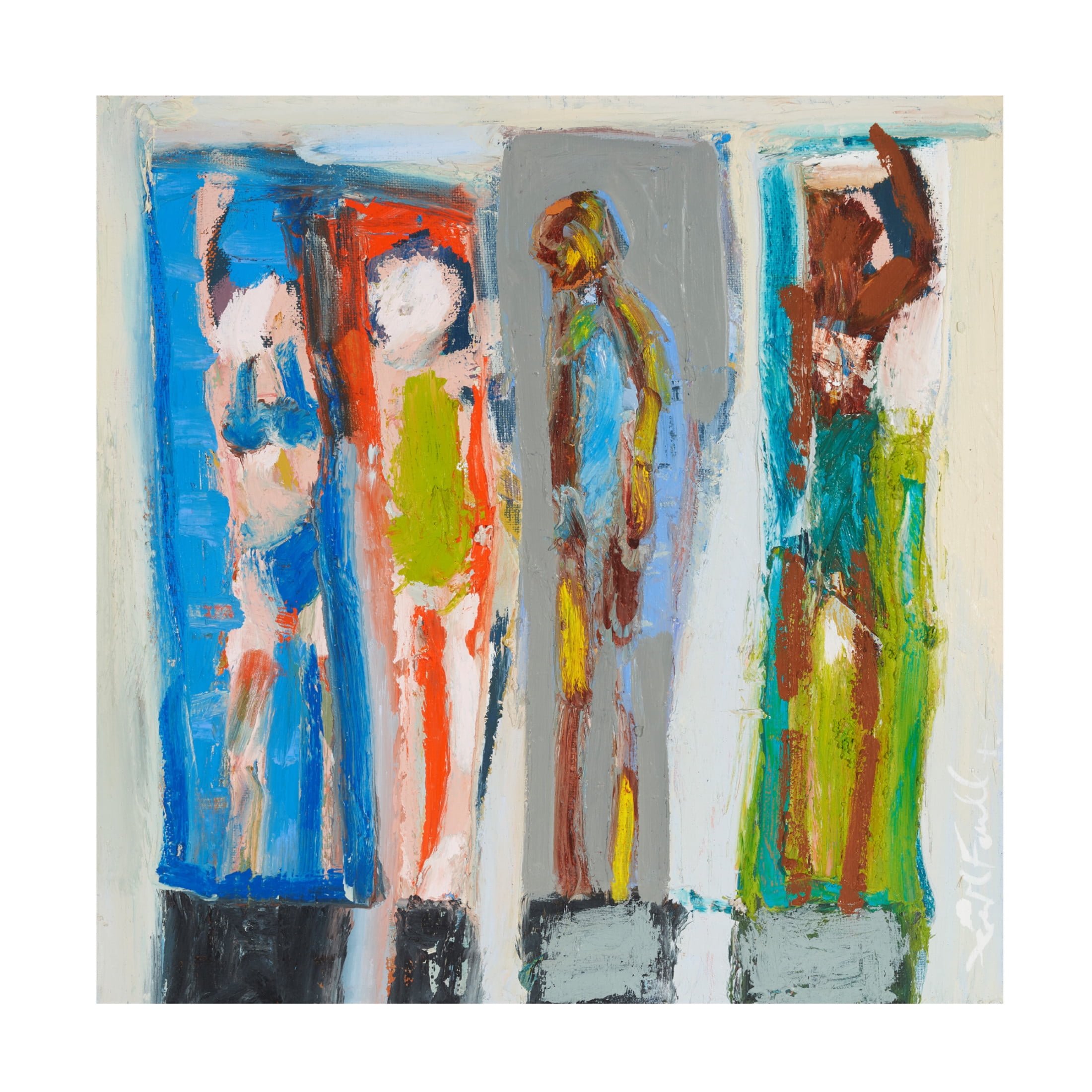 Canvas Wall Art - Erin McGee Ferrell 'Beach Sunbathers VII' Wall Art for Living Room, Bedroom, or Office Décor by Trademark Fine Art - 35 x 35 Inches