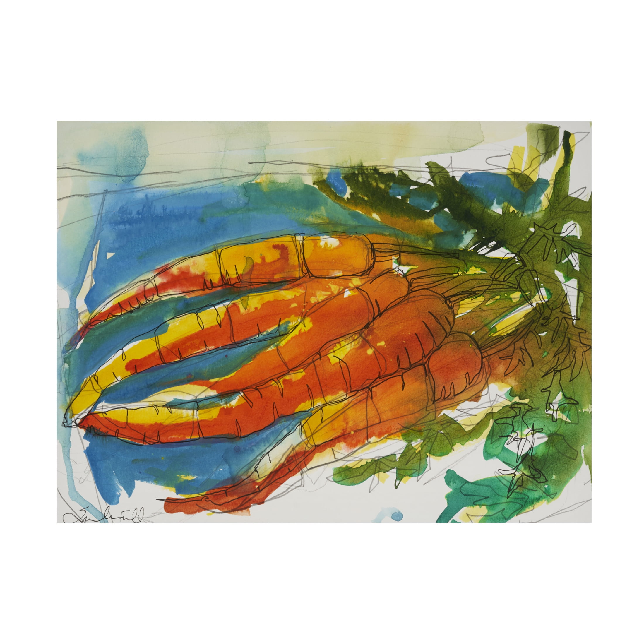 Canvas Wall Art - Erin McGee Ferrell 'Fresh Carrots II' Wall Art for Living Room, Bedroom, or Office Décor by Trademark Fine Art - 47 x 35 Inches