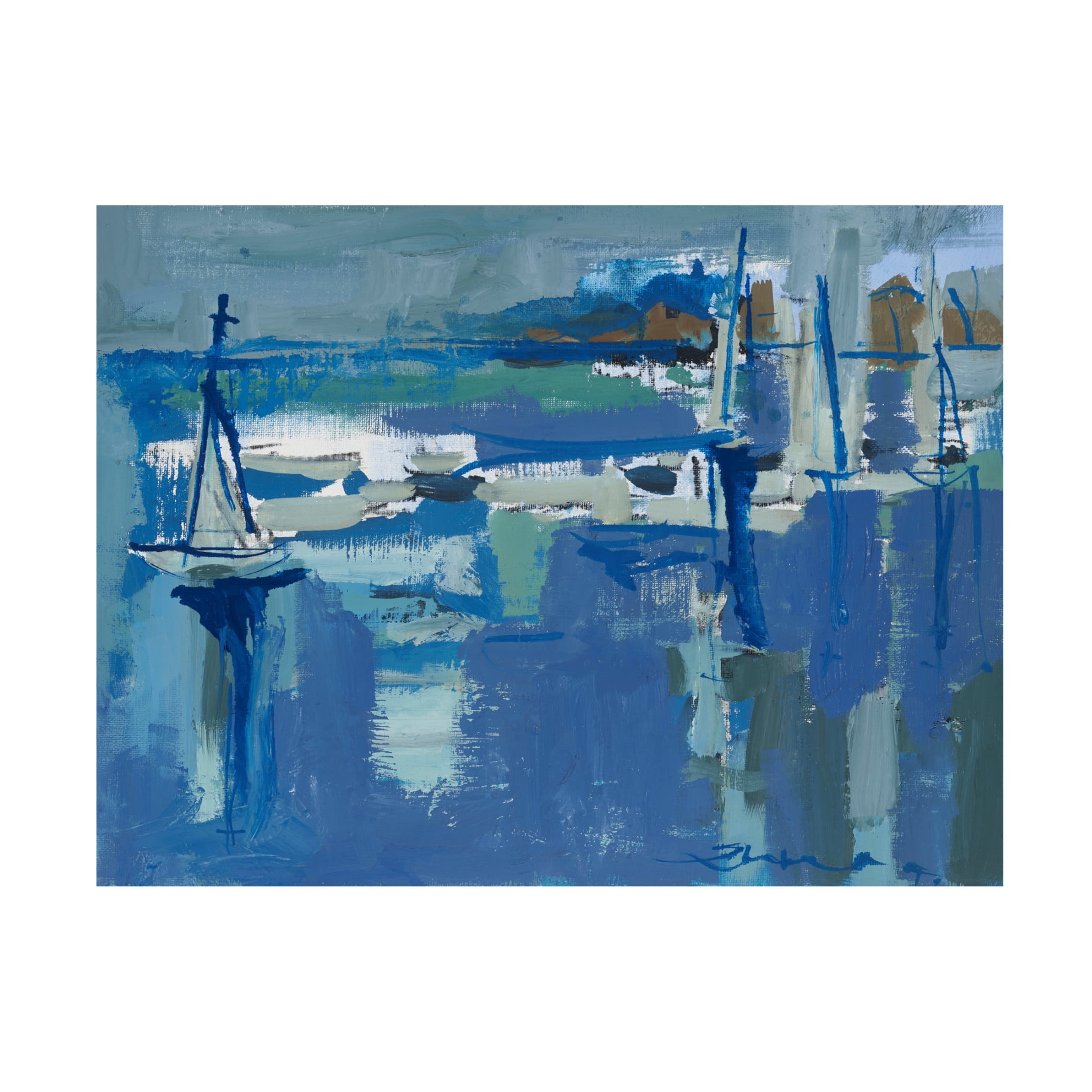 Canvas Wall Art - Erin McGee Ferrell 'Ocean Sail' Wall Art for Living Room, Bedroom, or Office Décor by Trademark Fine Art - 47 x 35 Inches
