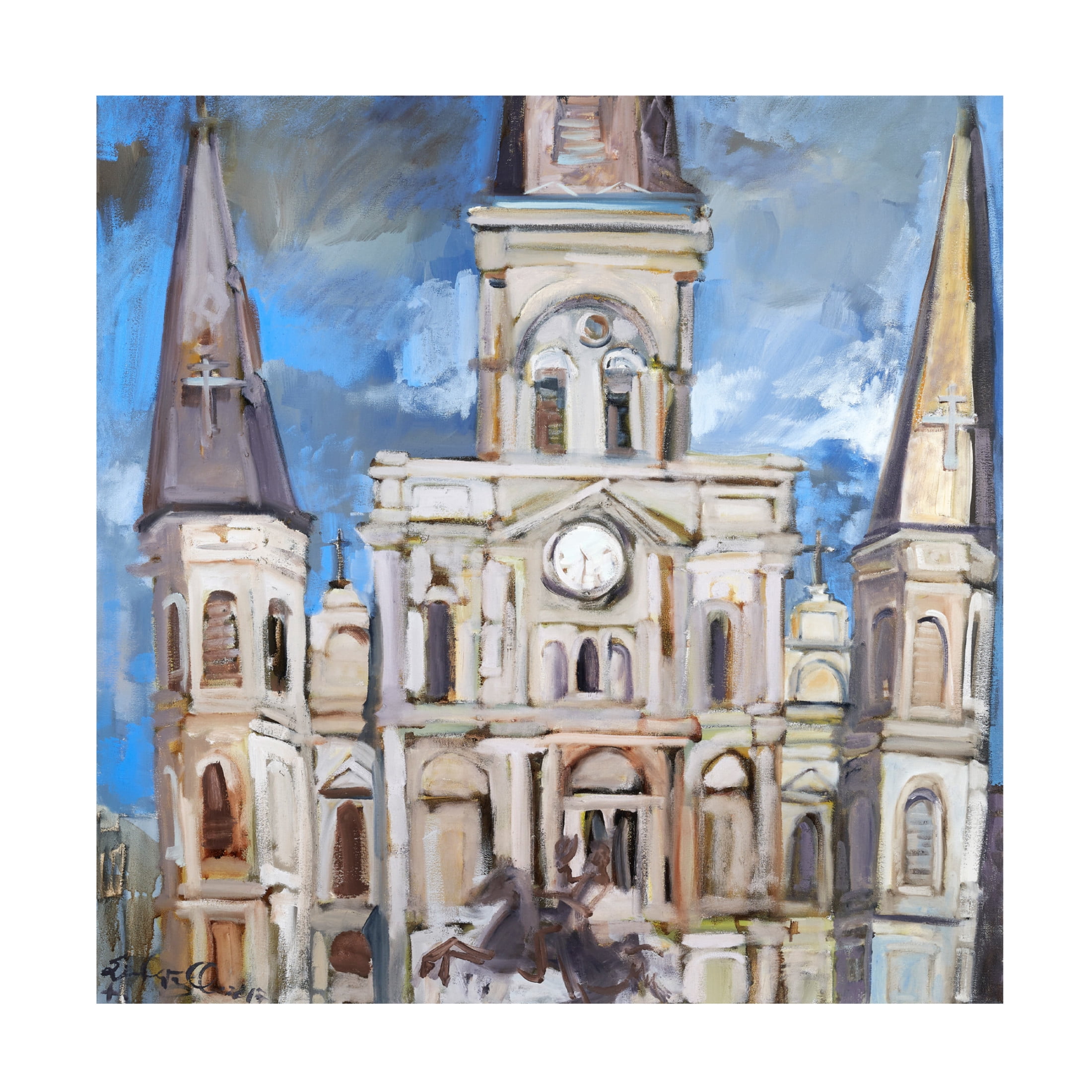 Canvas Wall Art - Erin McGee Ferrell 'Saint Louis Cathedral II' Wall Art for Living Room, Bedroom, or Office Décor by Trademark Fine Art - 18 x 18 Inches
