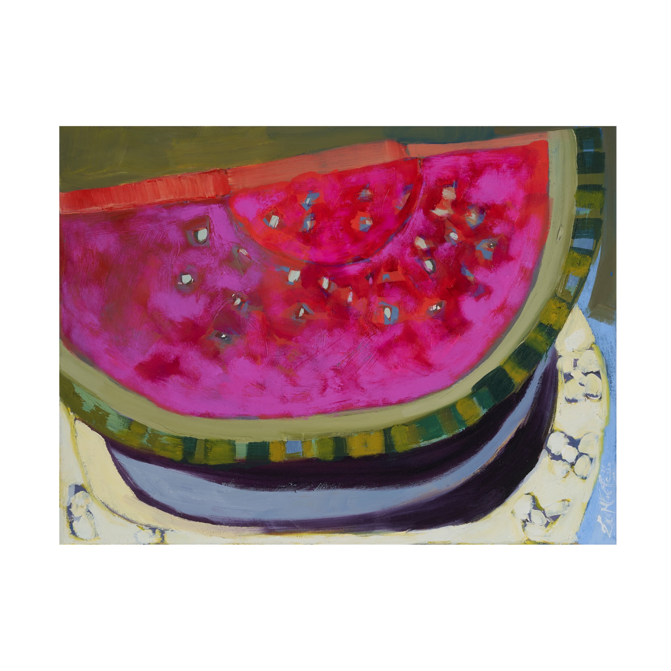 Canvas Wall Art - Erin McGee Ferrell 'Watermelon I' Wall Art for Living Room, Bedroom, or Office Décor by Trademark Fine Art - 47 x 35 Inches