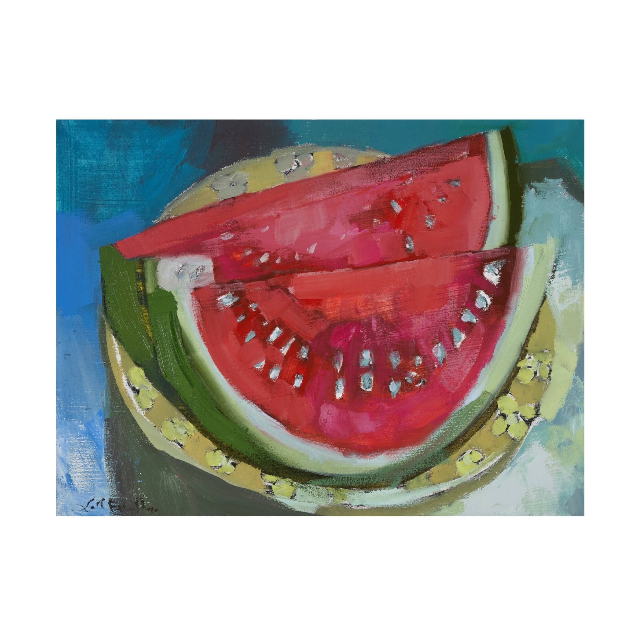 Canvas Wall Art - Erin McGee Ferrell 'Watermelon V' Wall Art for Living Room, Bedroom, or Office Décor by Trademark Fine Art - 32 x 24 Inches