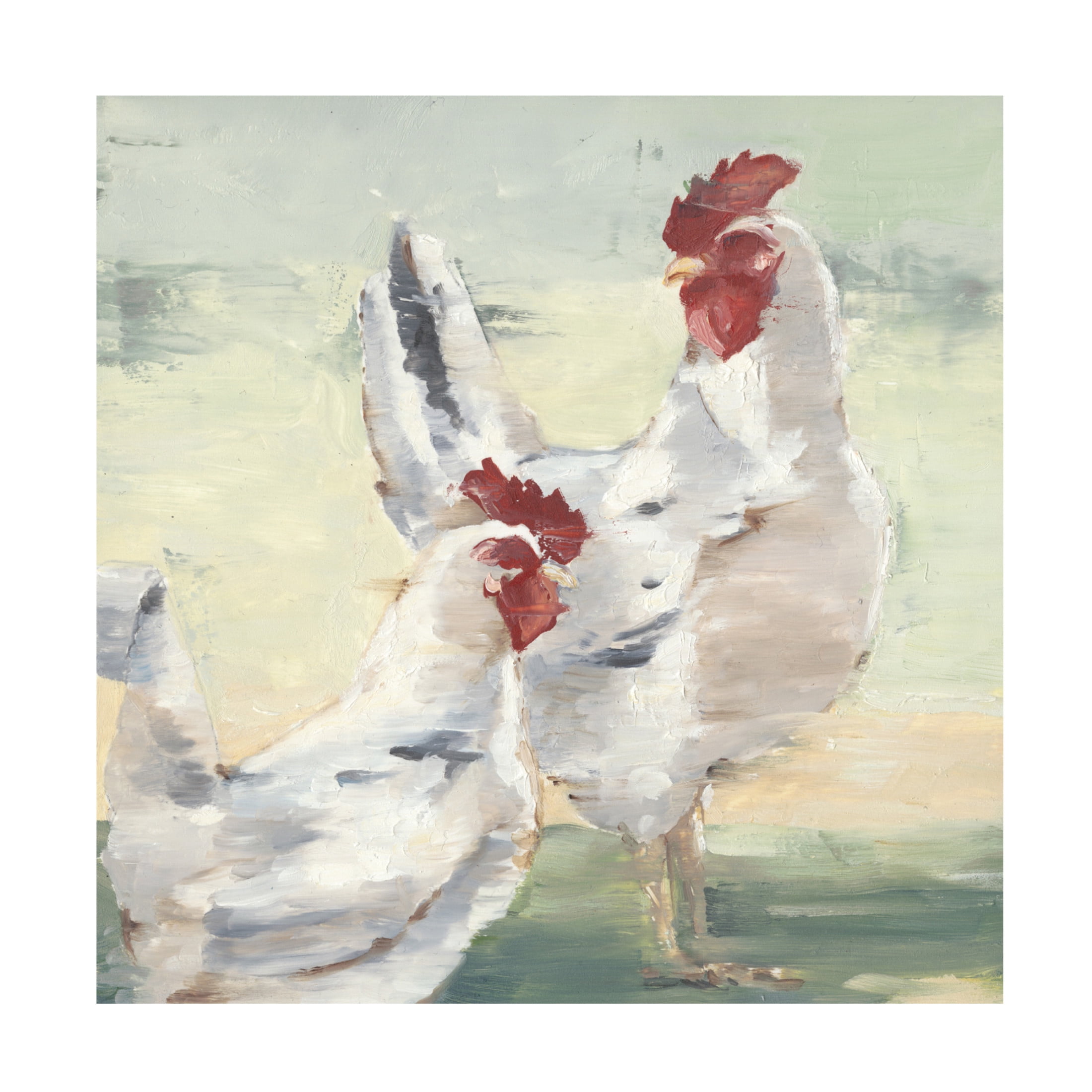 Canvas Wall Art - Ethan Harper 'Chicken Run I' Wall Art for Living Room, Bedroom, or Office Décor by Trademark Fine Art - 35 x 35 Inches