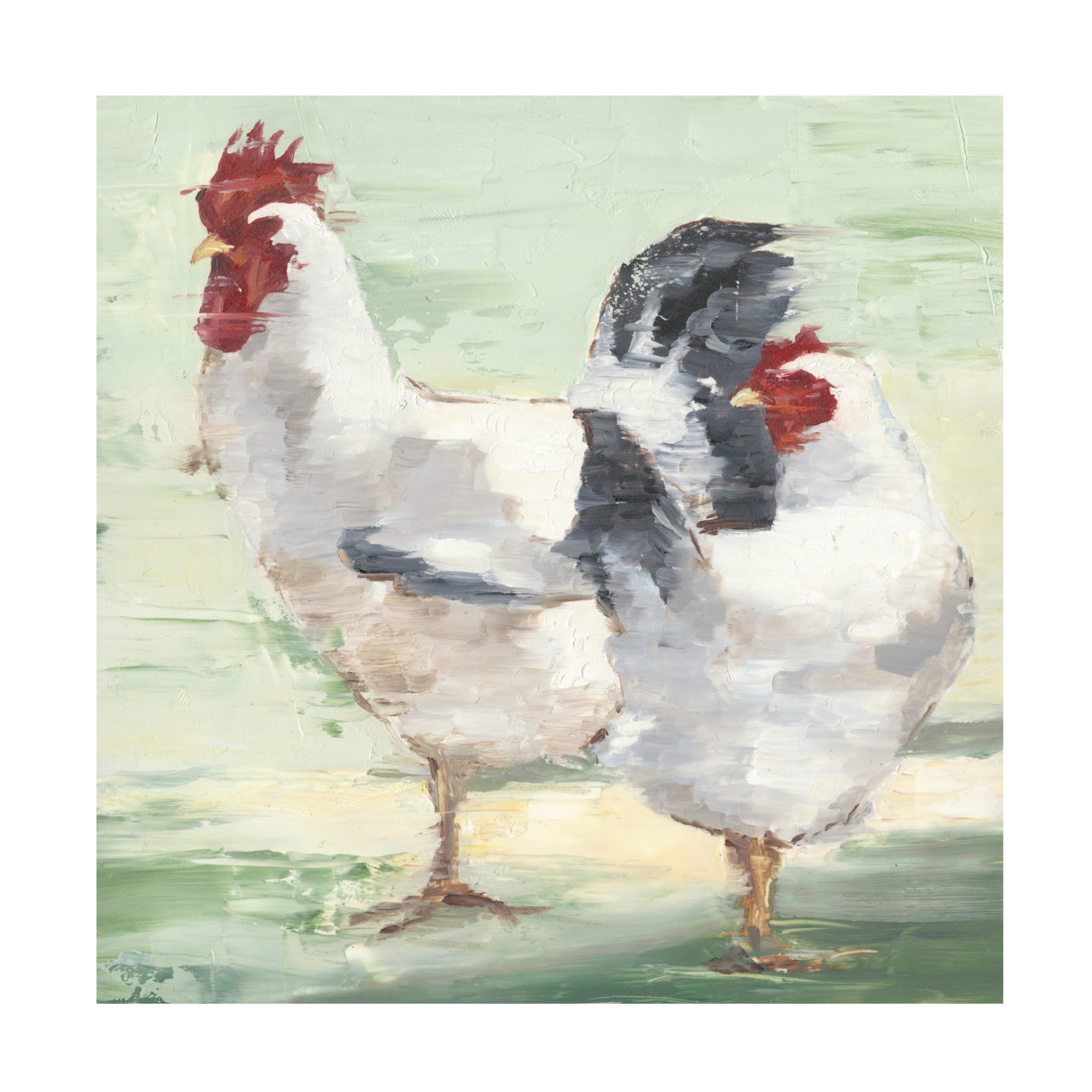 Canvas Wall Art - Ethan Harper 'Chicken Run II' Wall Art for Living Room, Bedroom, or Office Décor by Trademark Fine Art - 35 x 35 Inches