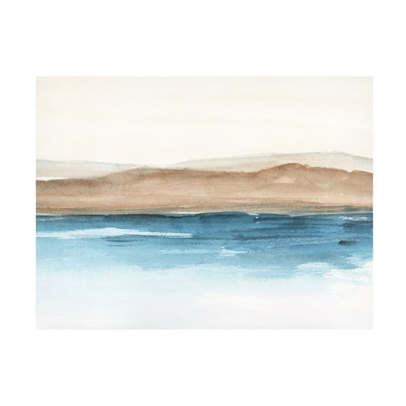 Canvas Wall Art - Ethan Harper 'Cobalt Shoreline II' Wall Art for Living Room, Bedroom, or Office Décor by Trademark Fine Art - 47 x 35 Inches